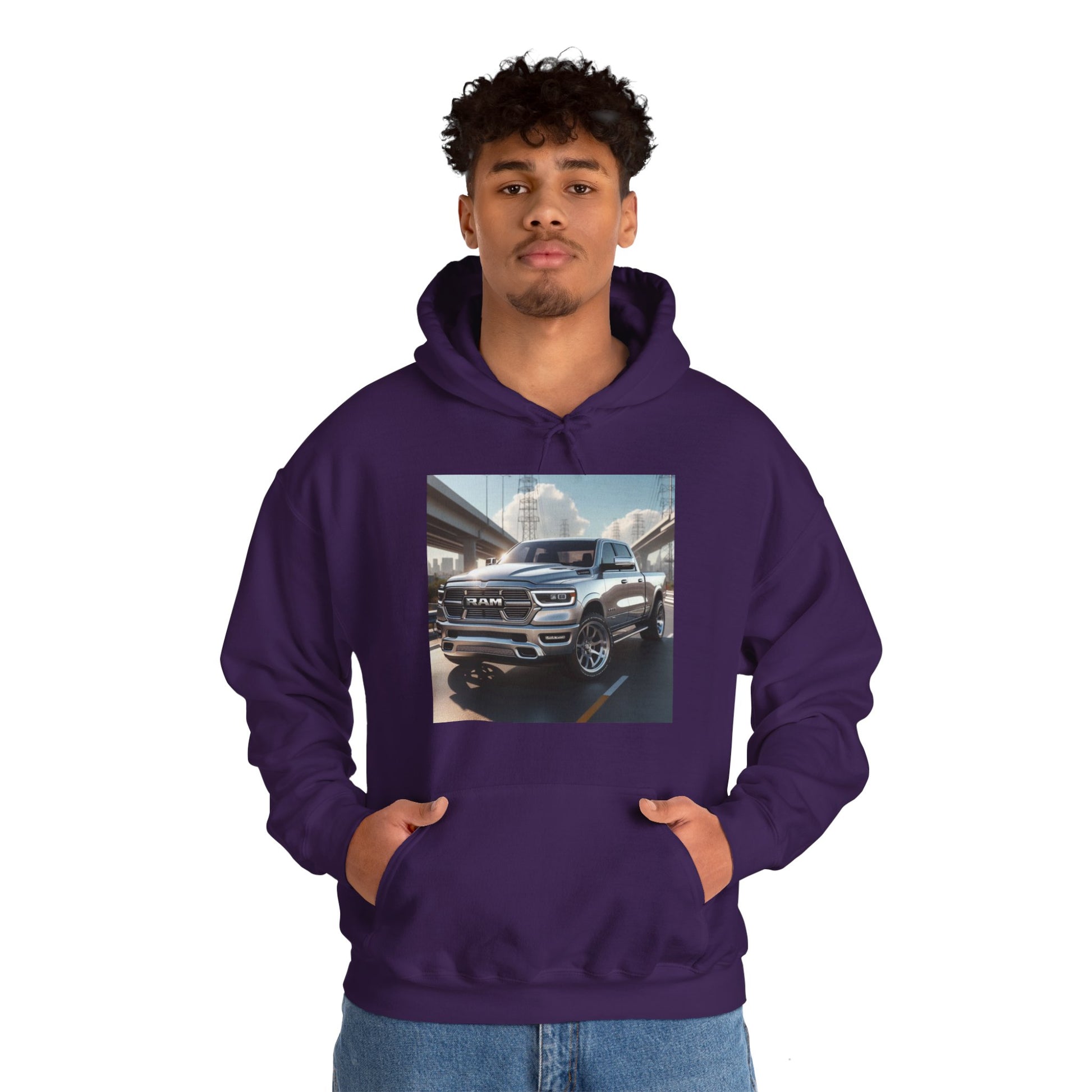 Silver Dodge Ram Hoodie Hoodie Printify