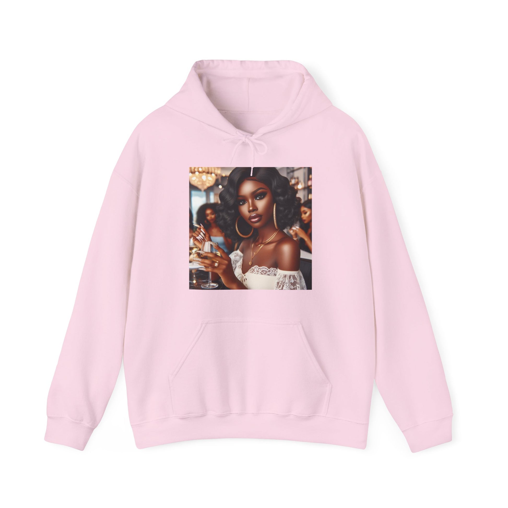 Wine Down Hoodie Hoodie Printify Light Pink S