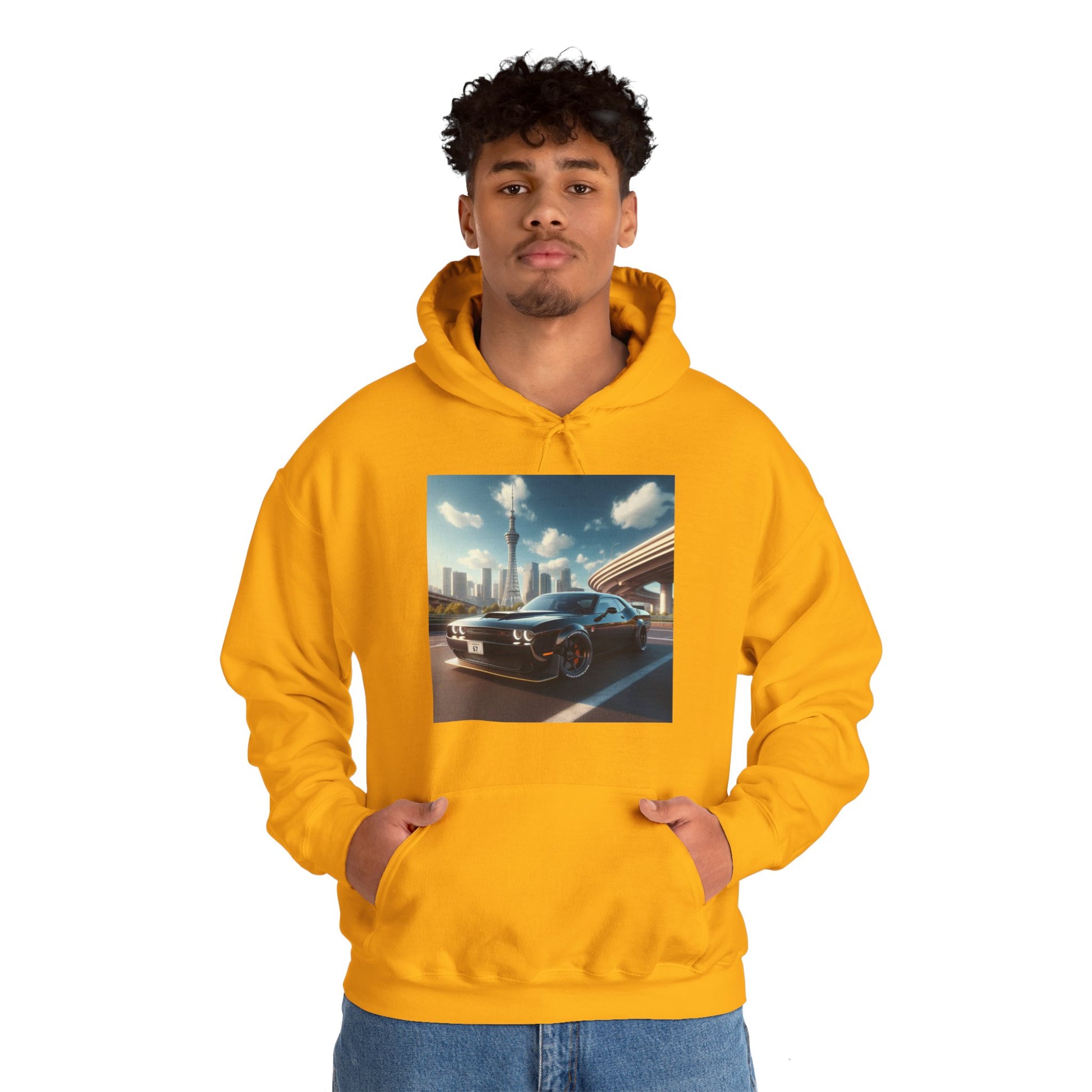 Black Challenger Hoodie Hoodie Printify