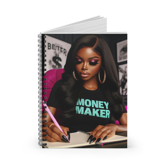 Money Maker Spiral Notebook Paper products Printify