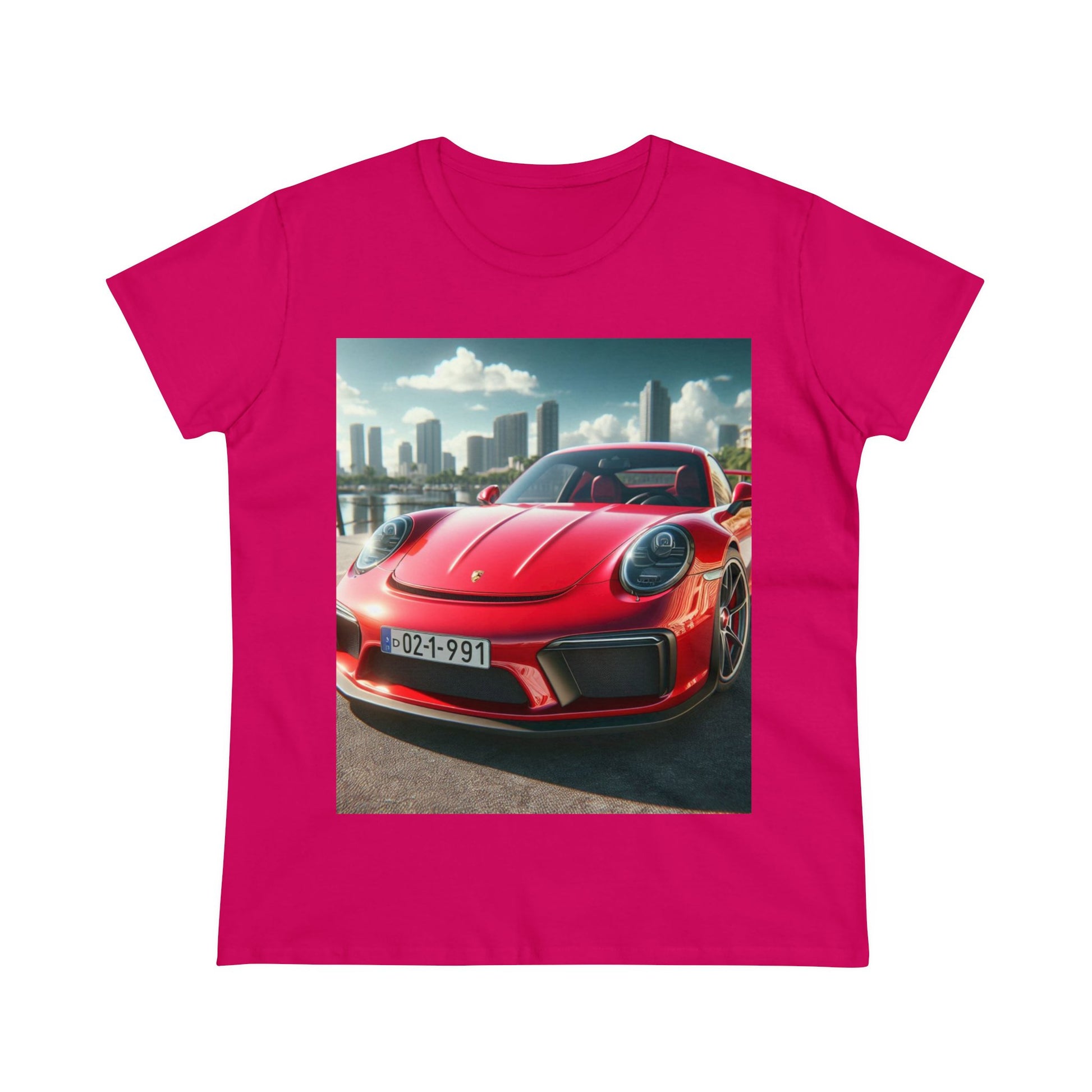 Red Porsche T-Shirt T-Shirt Printify Heliconia S