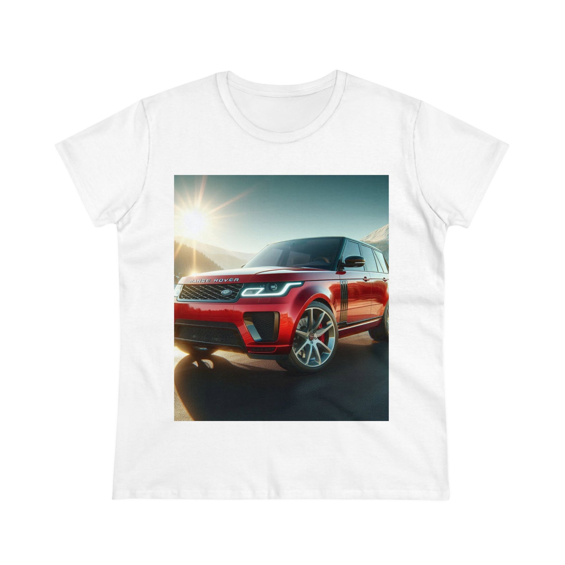 Red Range Rover T-Shirt T-Shirt Printify White S