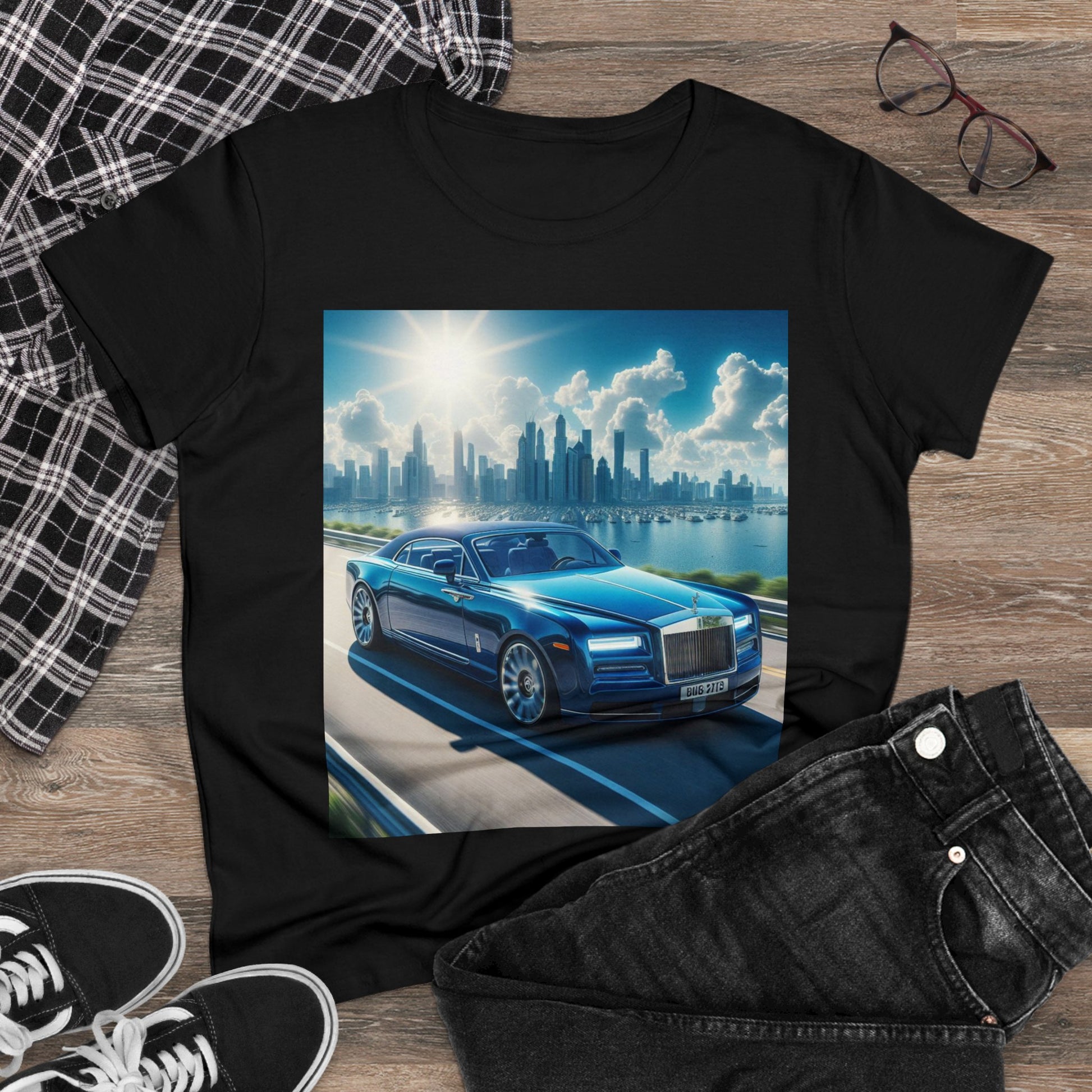 Blue Rolls Royce T-Shirt T-Shirt Printify