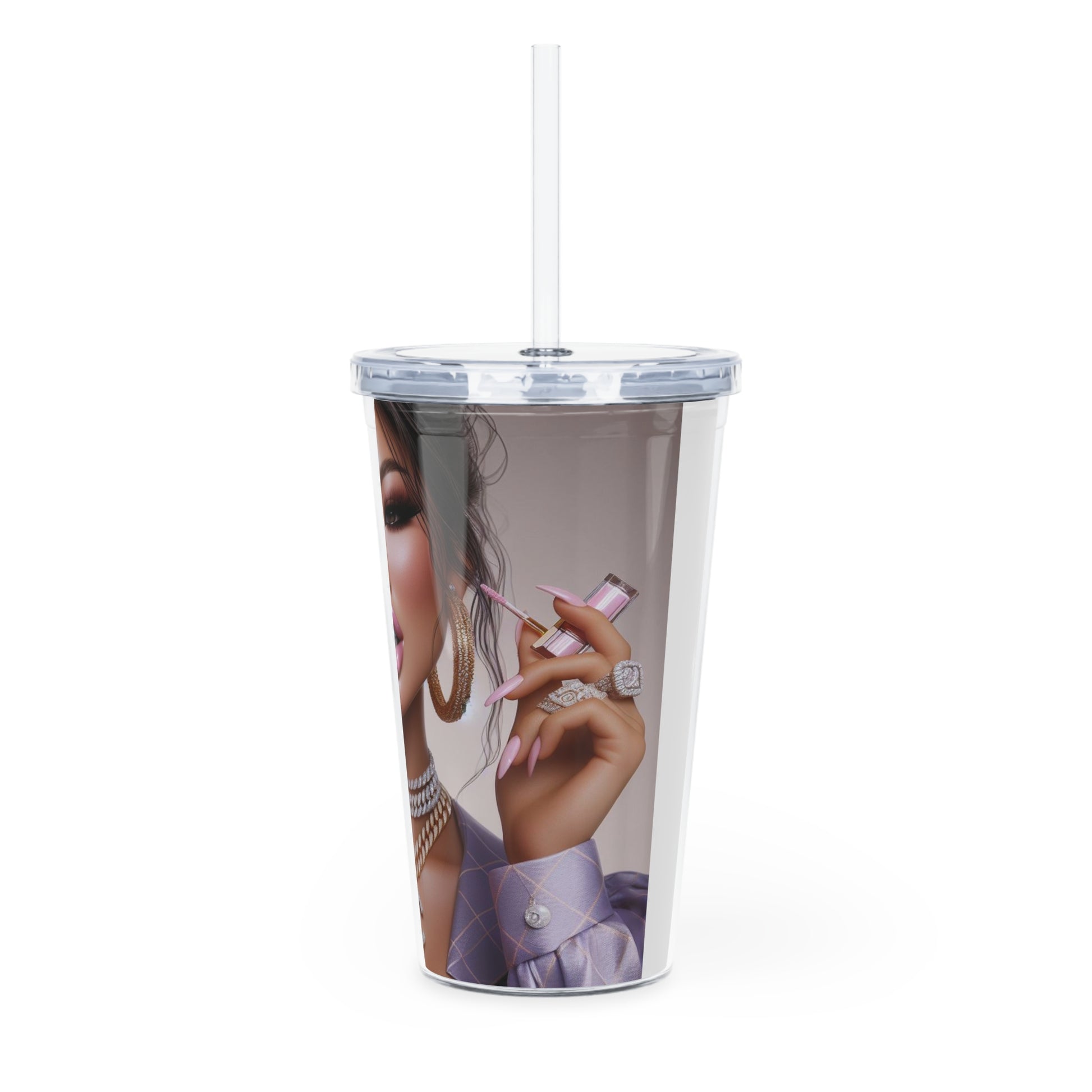 Gloss Up Tumbler with Straw Mug Printify