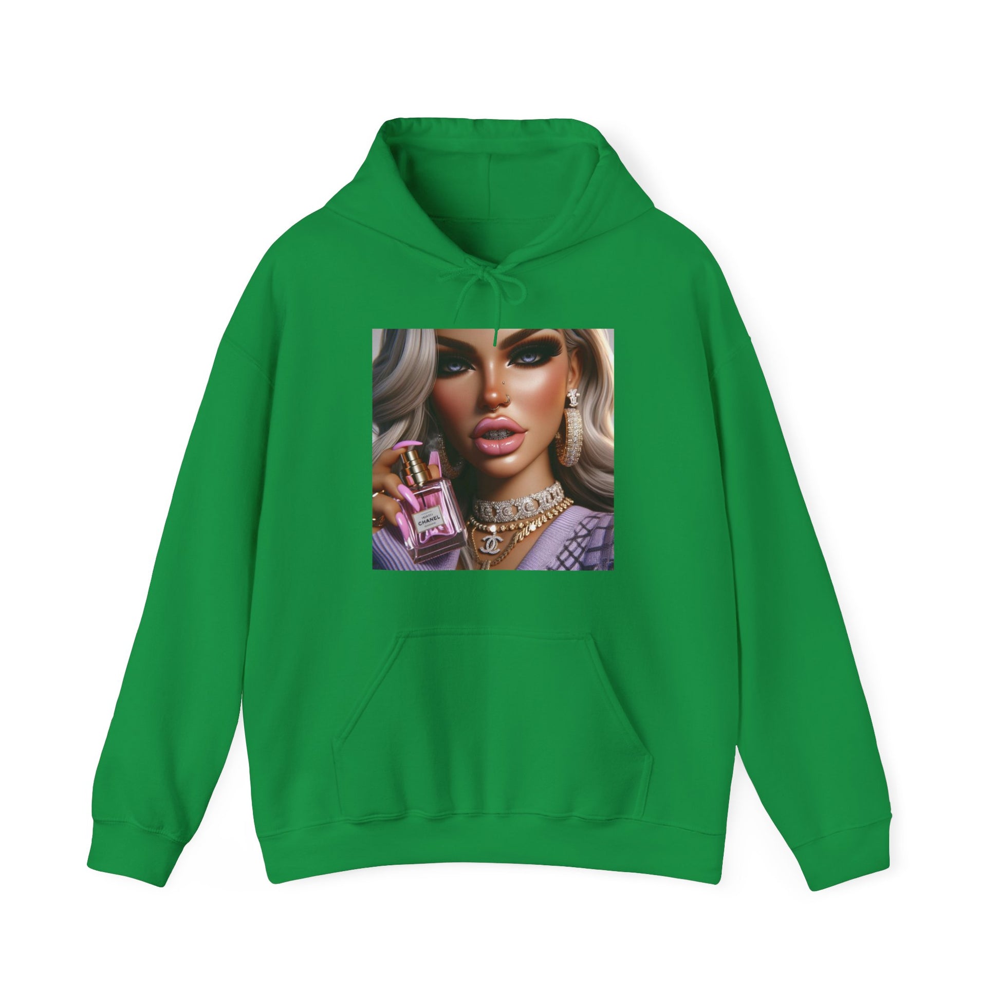 Chanel Please Hoodie Hoodie Printify Irish Green S