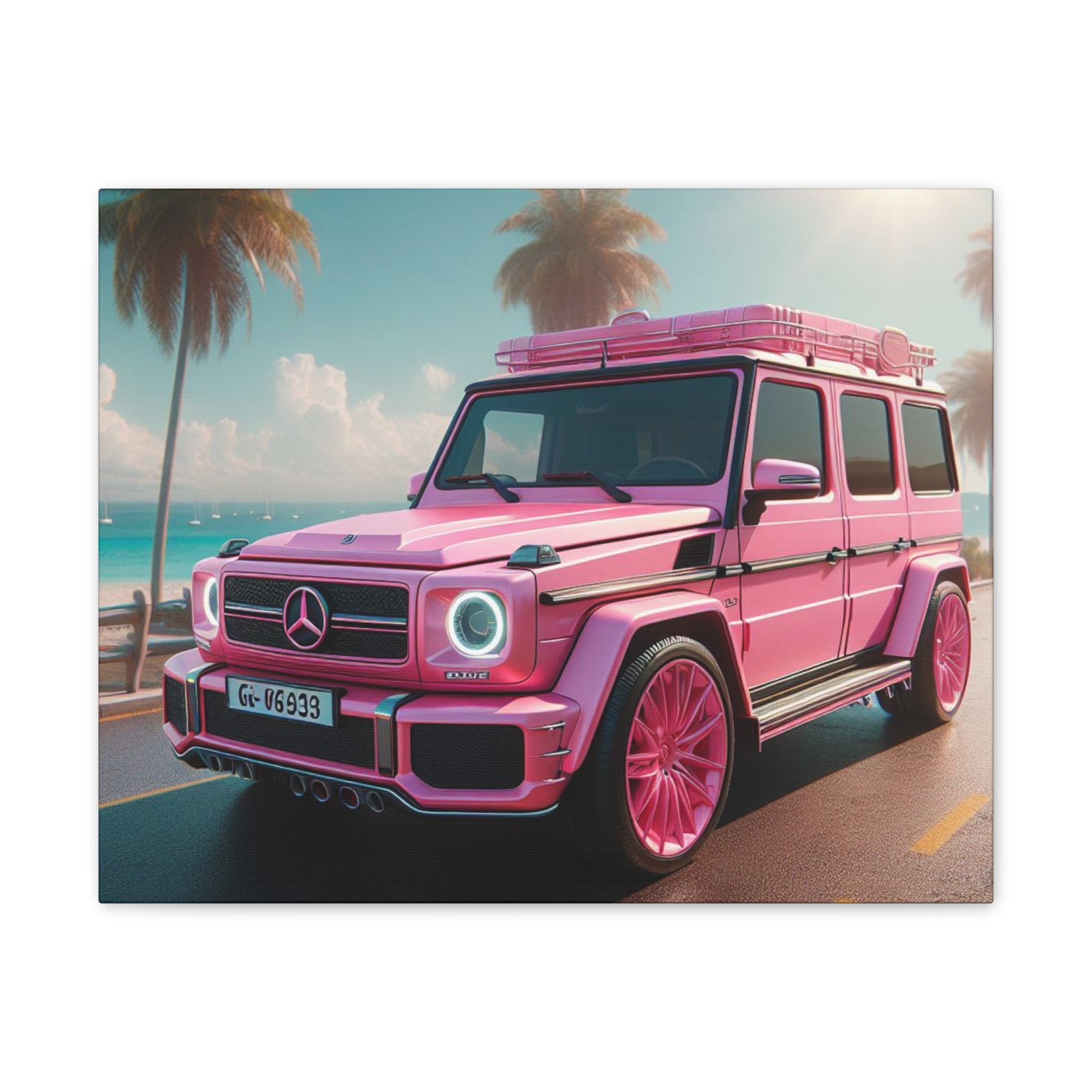 Pink G-Wagon Canvas Canvas Printify