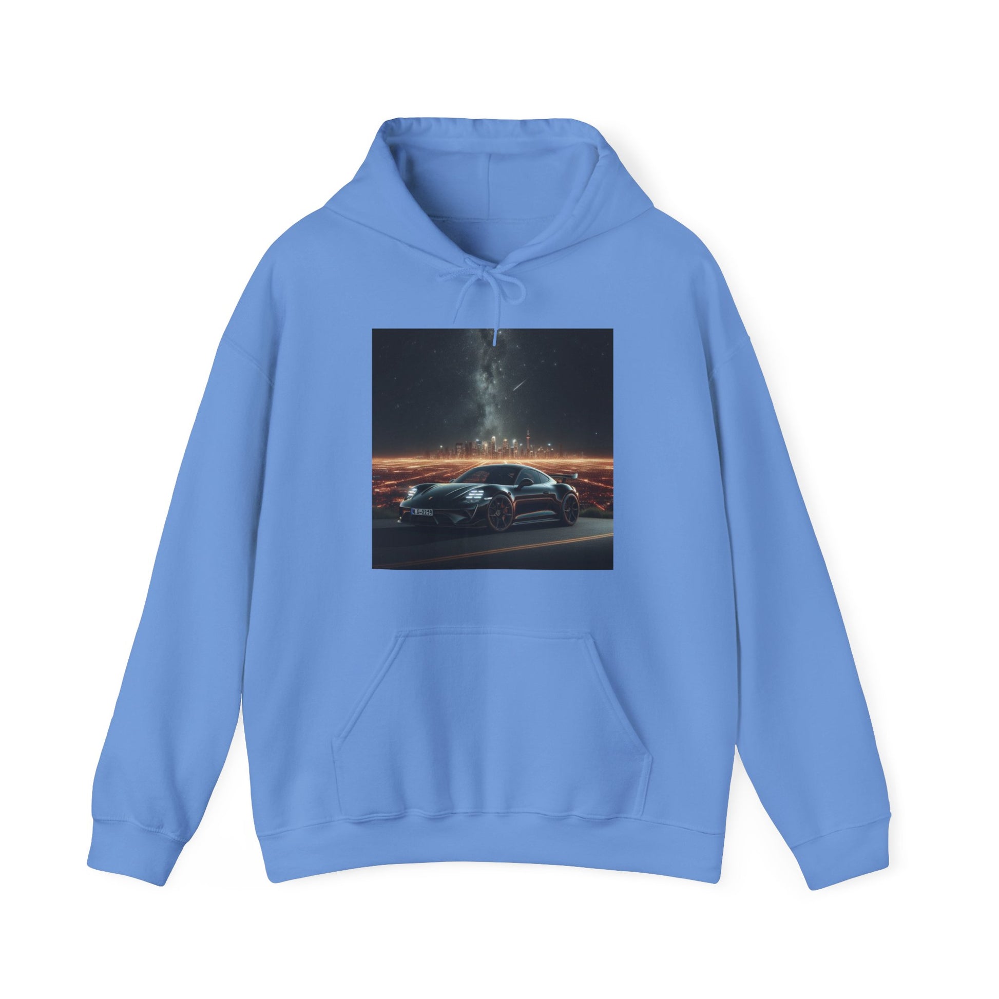 Black Porsche Hoodie Hoodie Printify Carolina Blue S