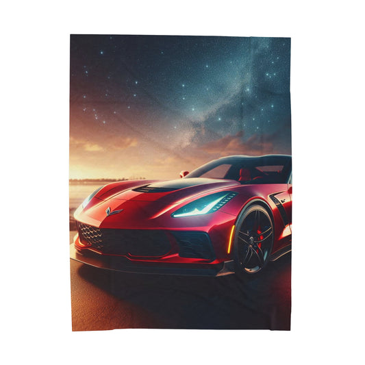 Red Corvette Plush Blanket All Over Prints Printify 60" × 80"