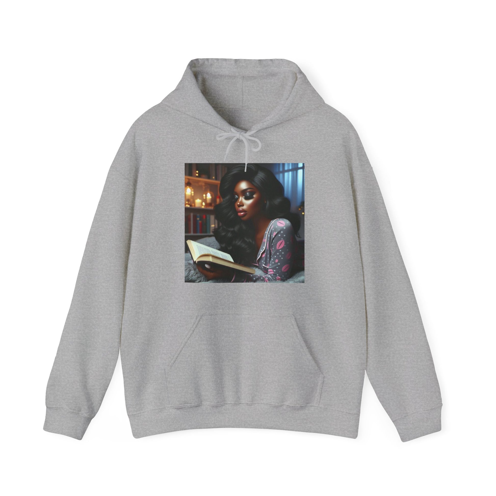 Late Night Book Hoodie Hoodie Printify Sport Grey S