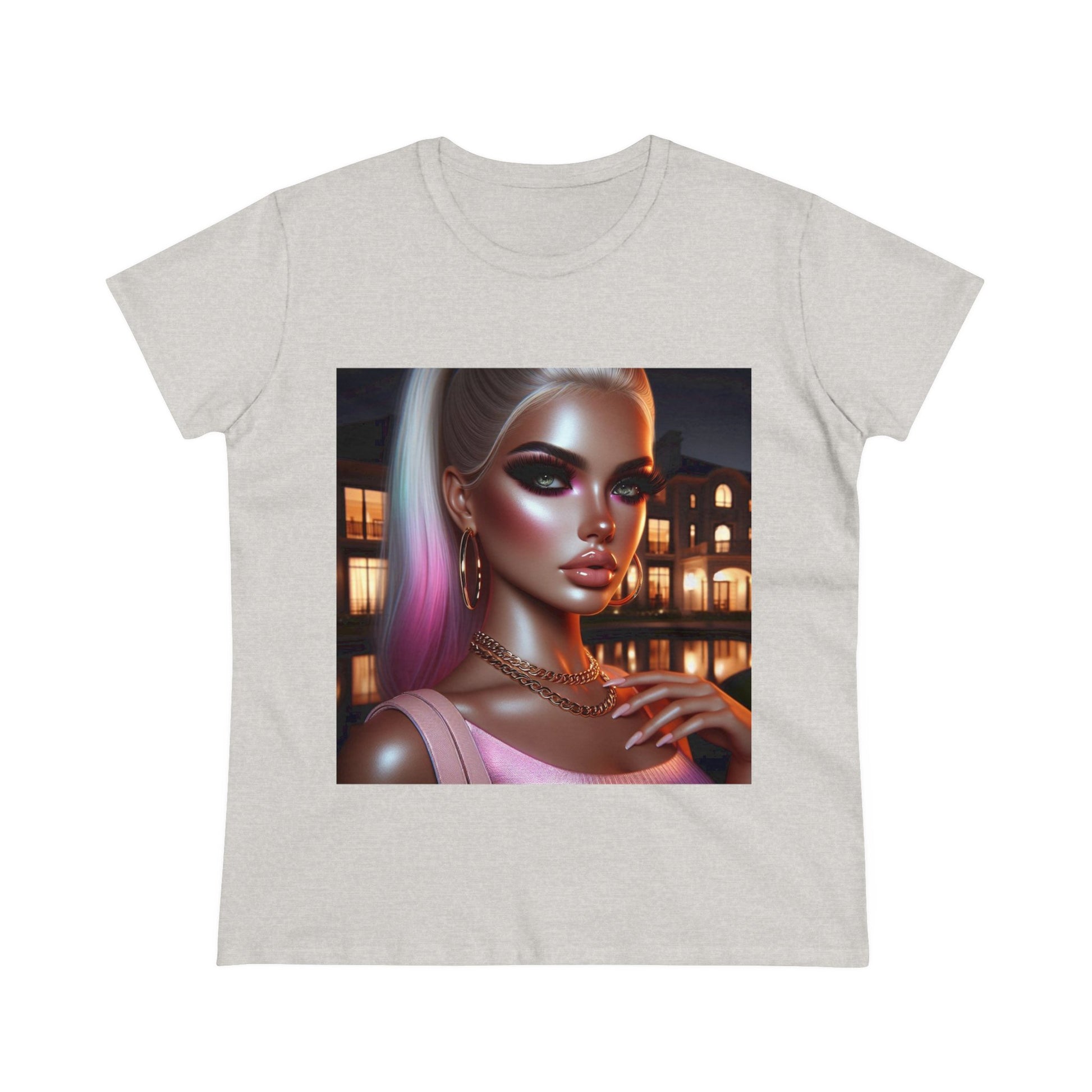 Pink at Night T-Shirt T-Shirt Printify Ash S