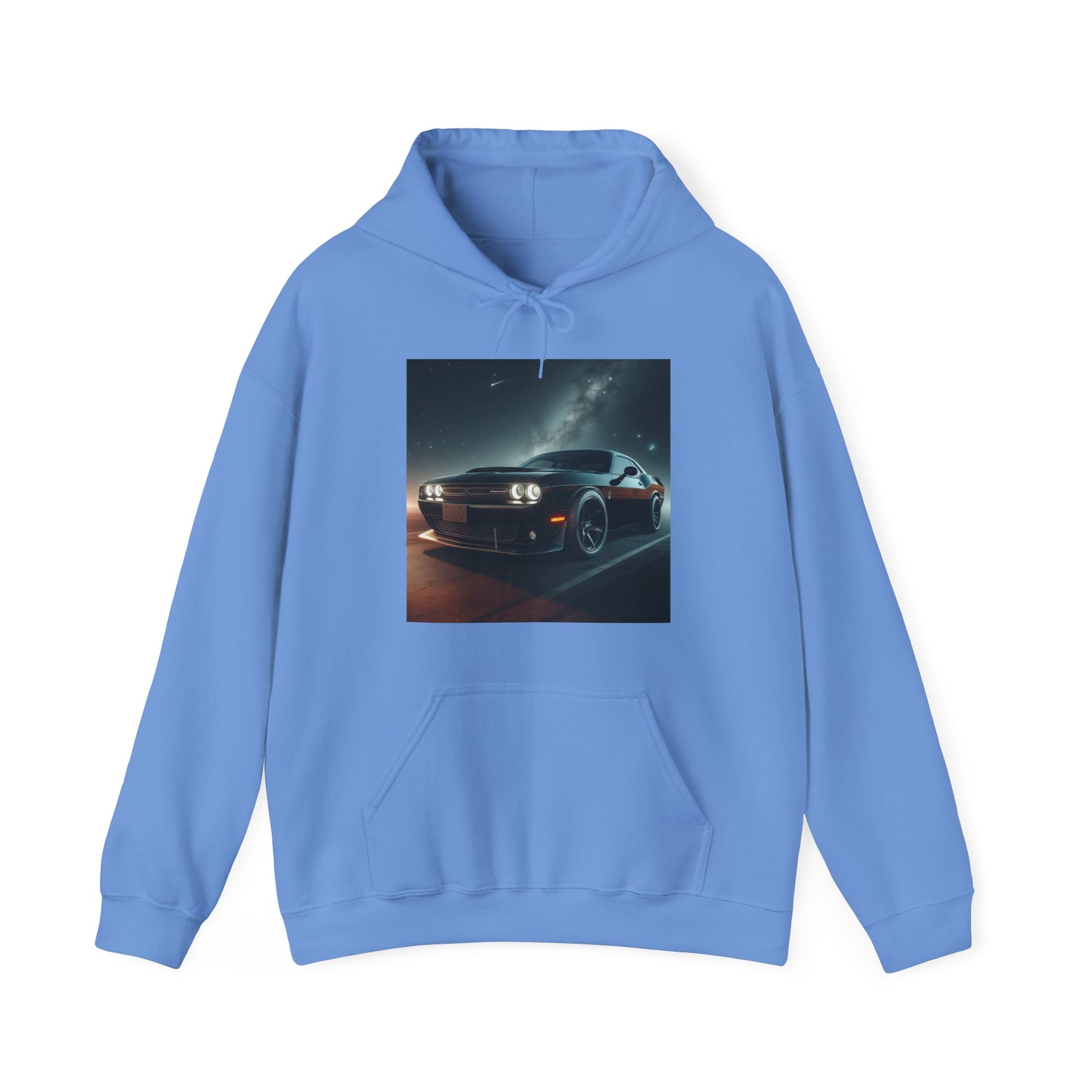 Black Challenger Hoodie Hoodie Printify Carolina Blue S