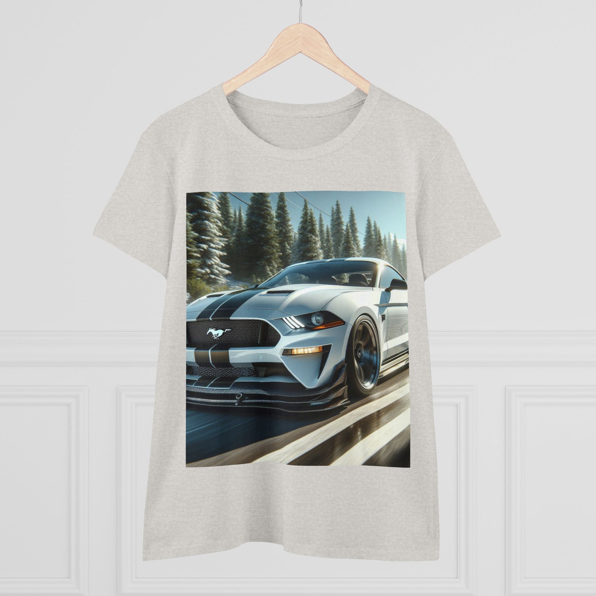White Mustang T-Shirt T-Shirt Printify