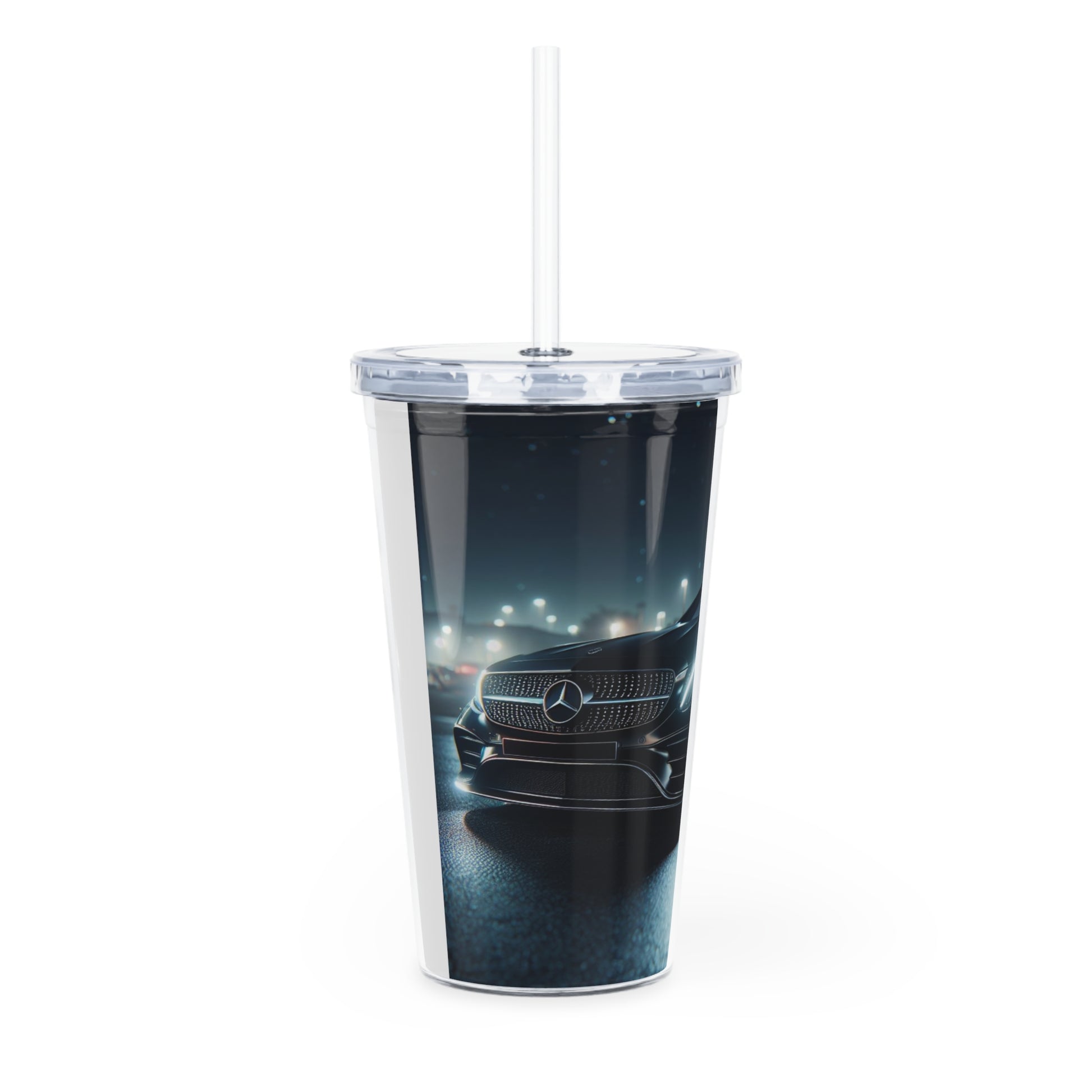 Black Mercedes Tumbler with Straw Mug Printify