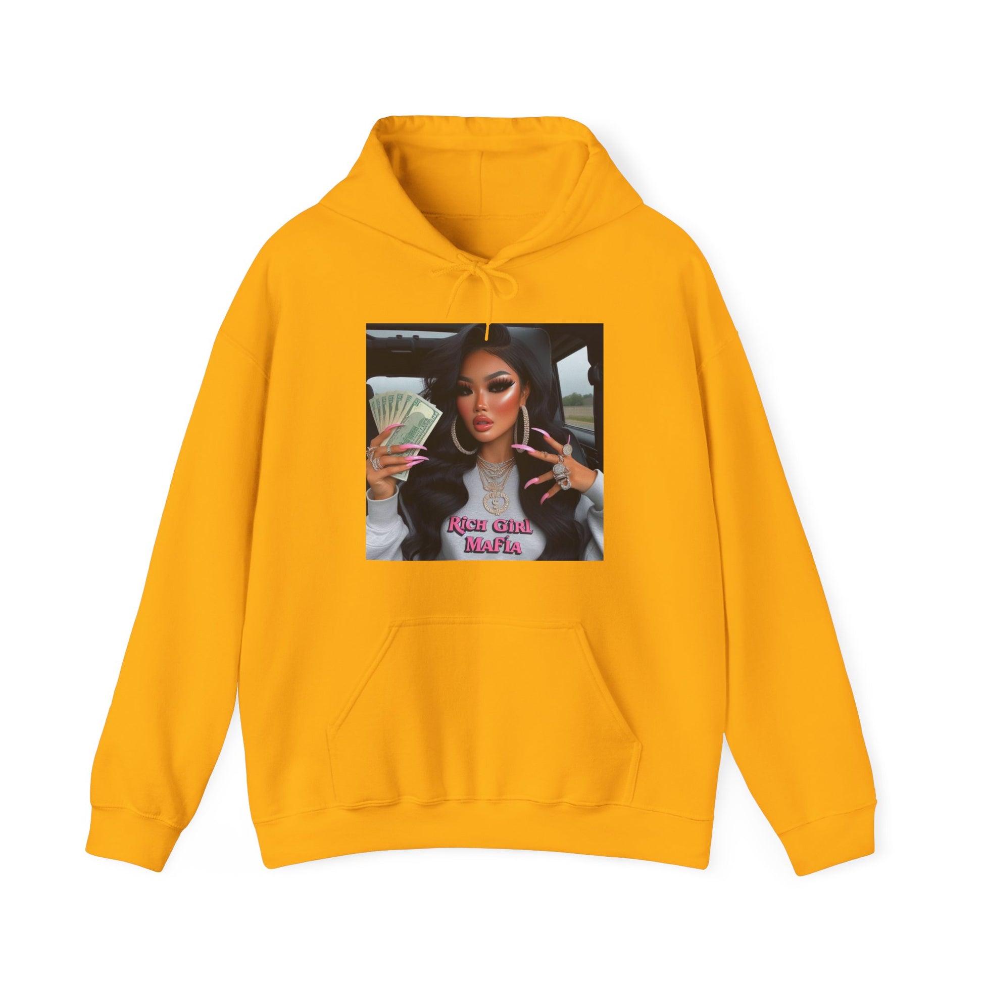 Rich Girl Mafia Hoodie Hoodie Printify Gold S