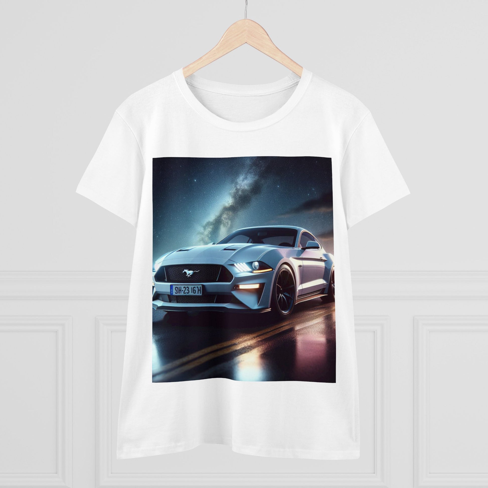 White Mustang T-Shirt T-Shirt Printify