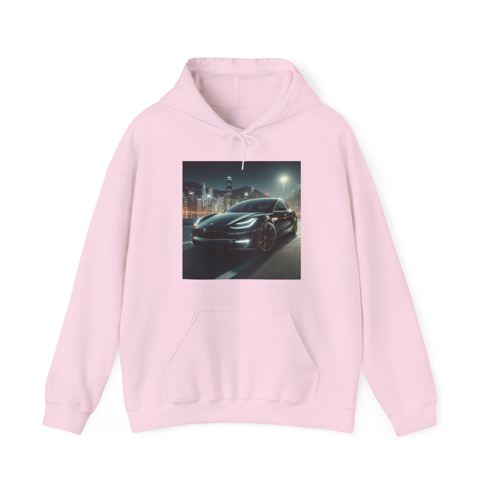 Black Tesla Hoodie Hoodie Printify Light Pink S