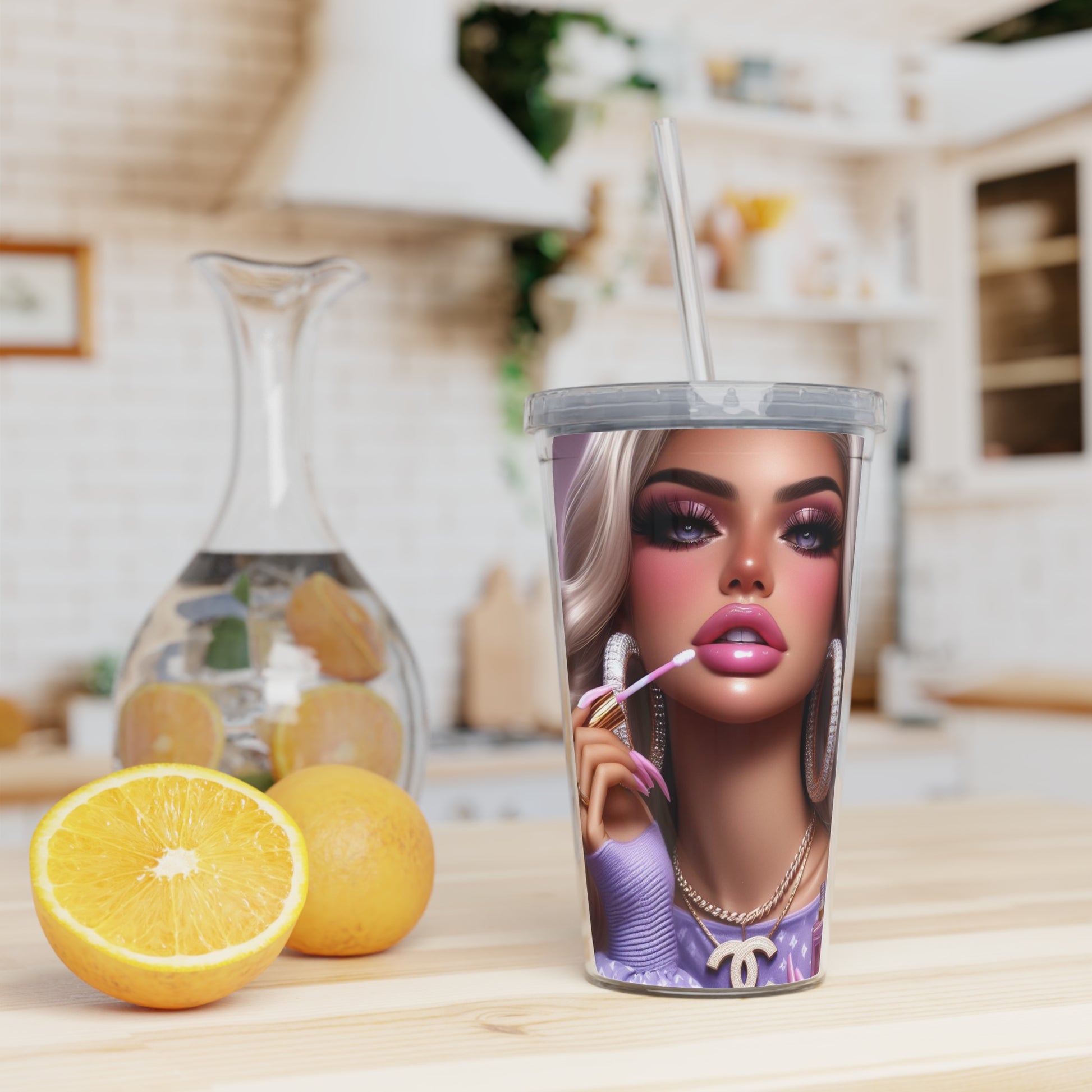 Gloss Up Tumbler with Straw Mug Printify