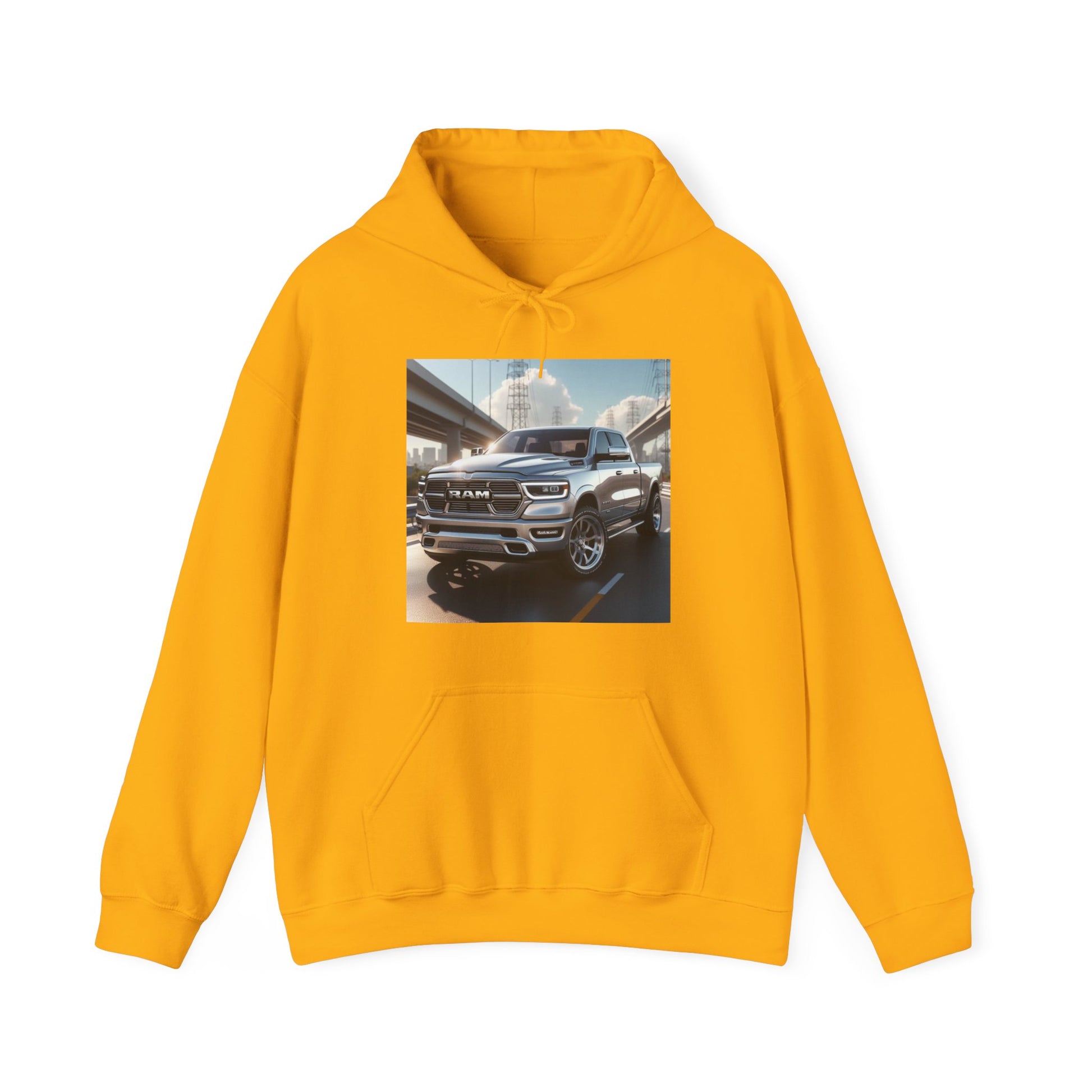 Silver Dodge Ram Hoodie Hoodie Printify Gold S