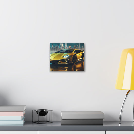 Yellow Lamborghini Canvas Canvas Printify 10" x 8" (Horizontal) 0.75''
