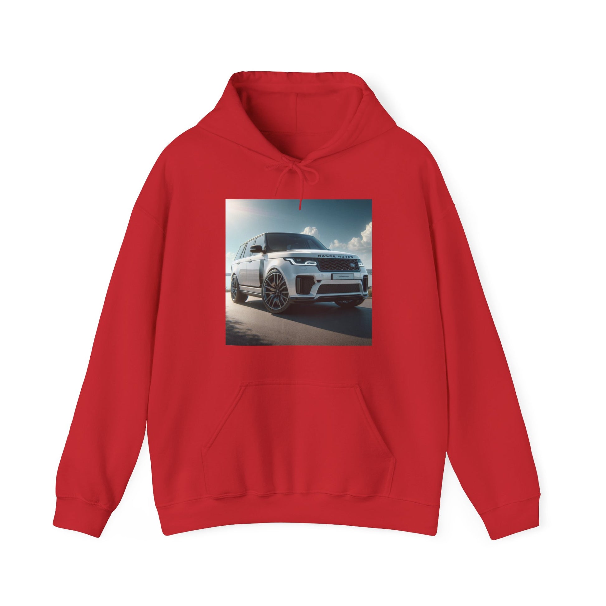 White Range Rover Hoodie Hoodie Printify Red S