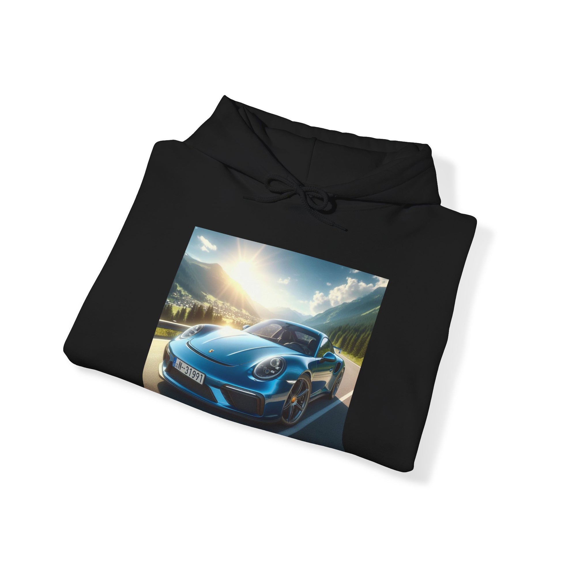 Blue Porsche Hoodie Hoodie Printify