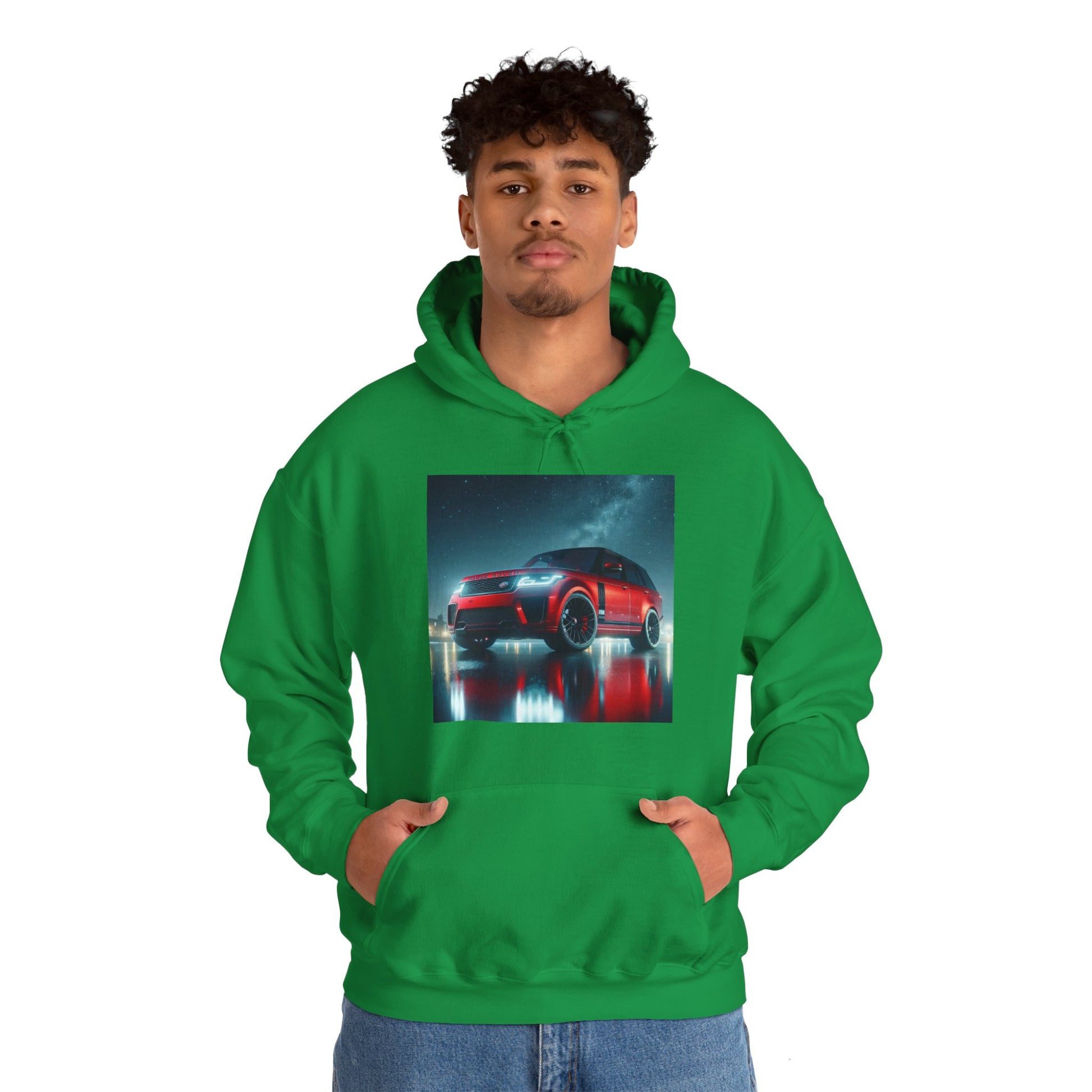 Red Range Rover Hoodie Hoodie Printify