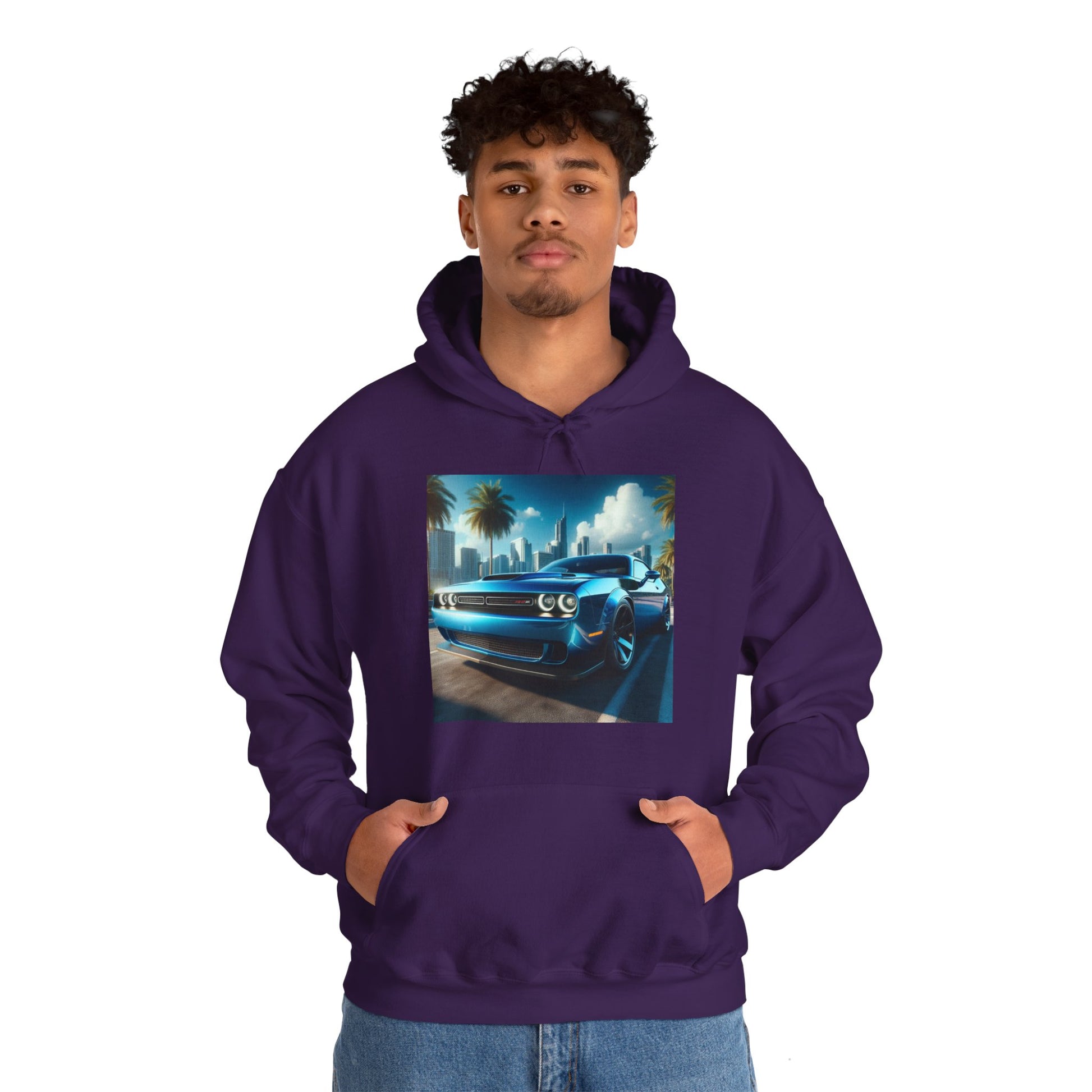 Blue Challenger Hoodie Hoodie Printify