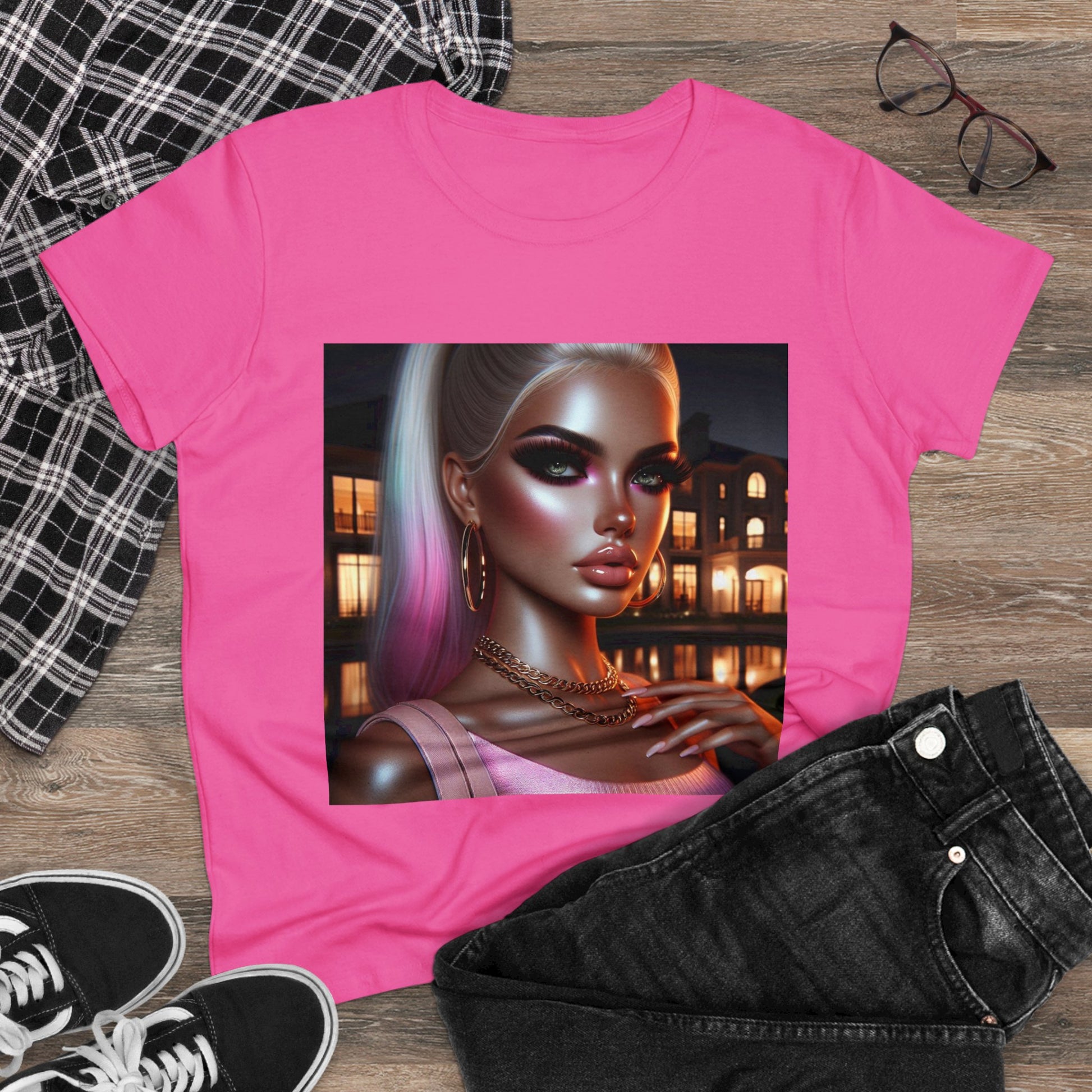 Pink at Night T-Shirt T-Shirt Printify