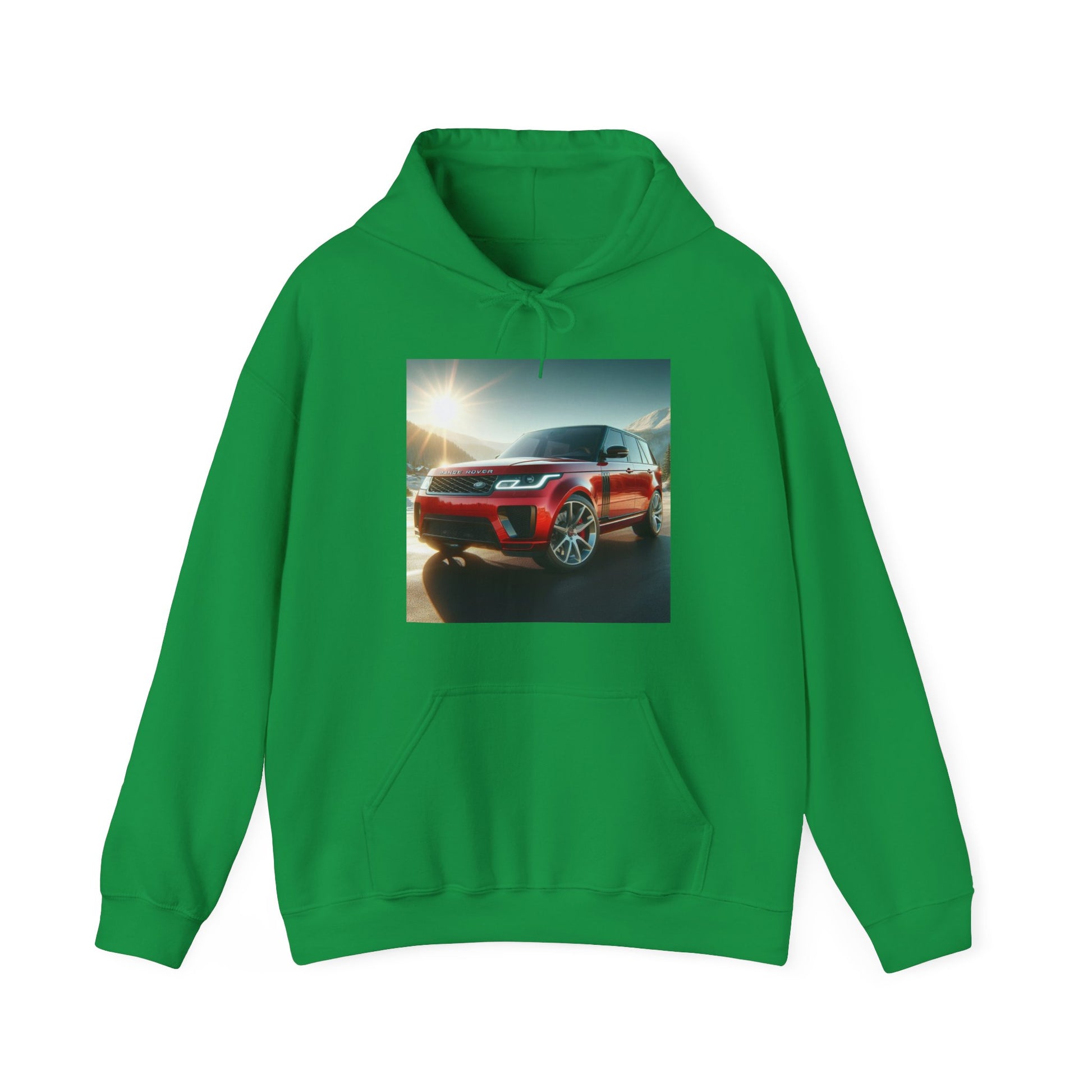 Red Range Rover Hoodie Hoodie Printify Irish Green S