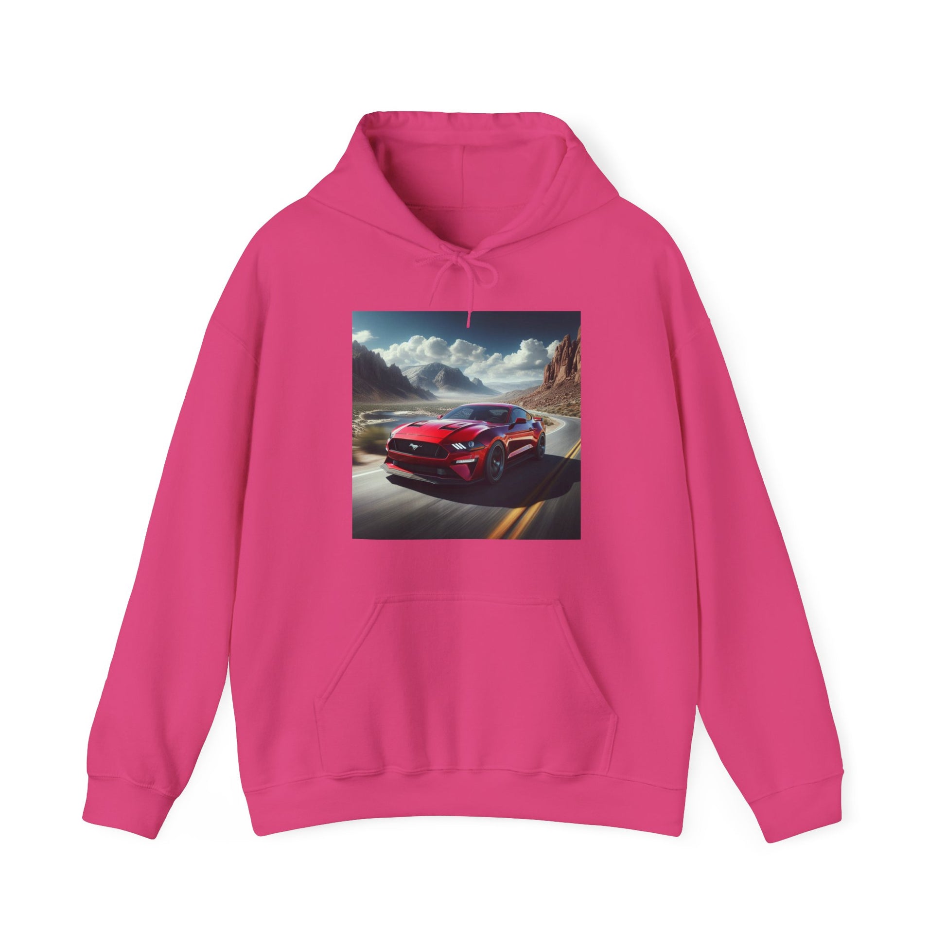 Red Mustang Hoodie Hoodie Printify Heliconia S