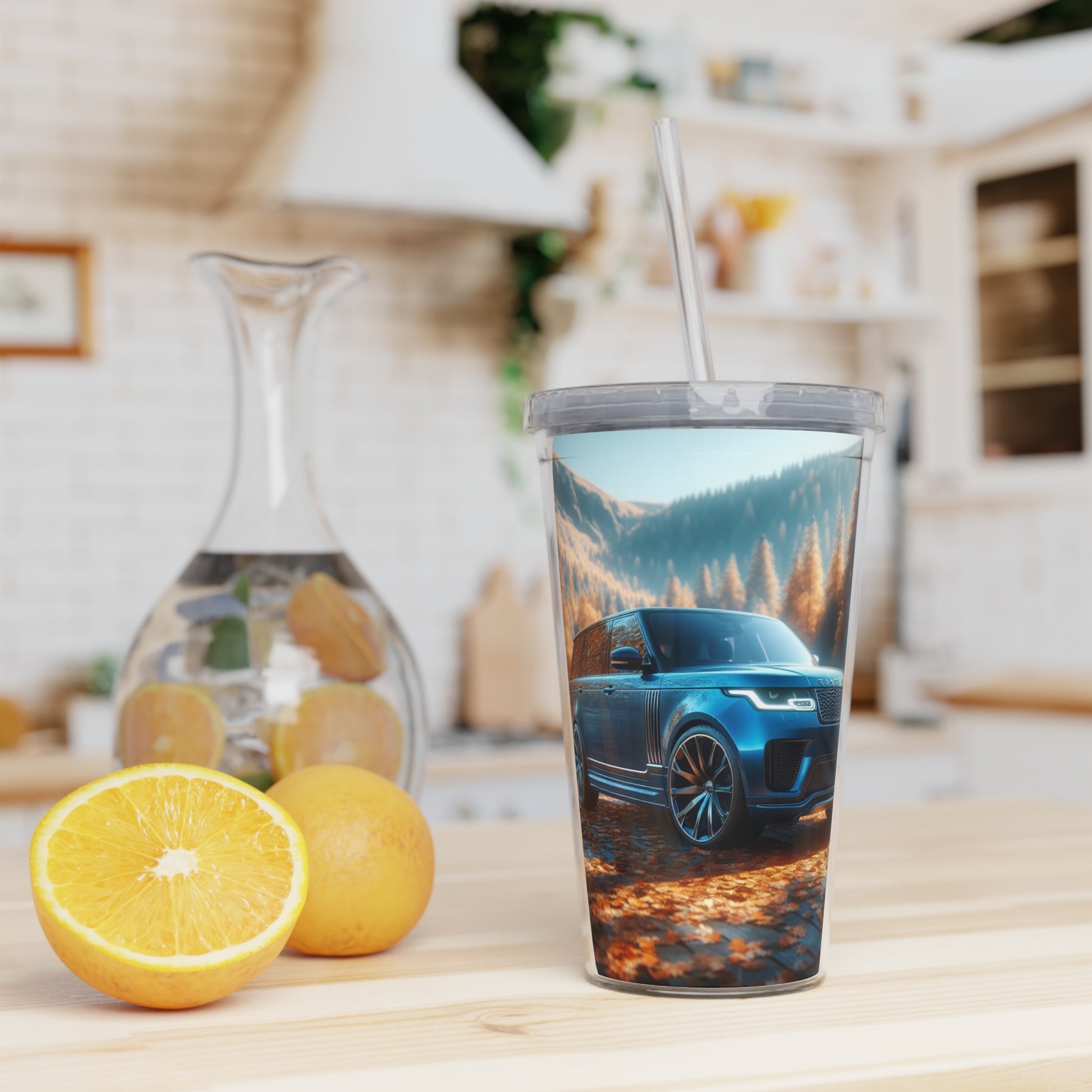 Blue Range Rover Tumbler with Straw Mug Printify