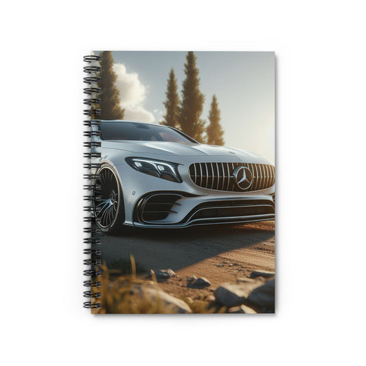 White Mercedes Spiral Notebook Paper products Printify One Size