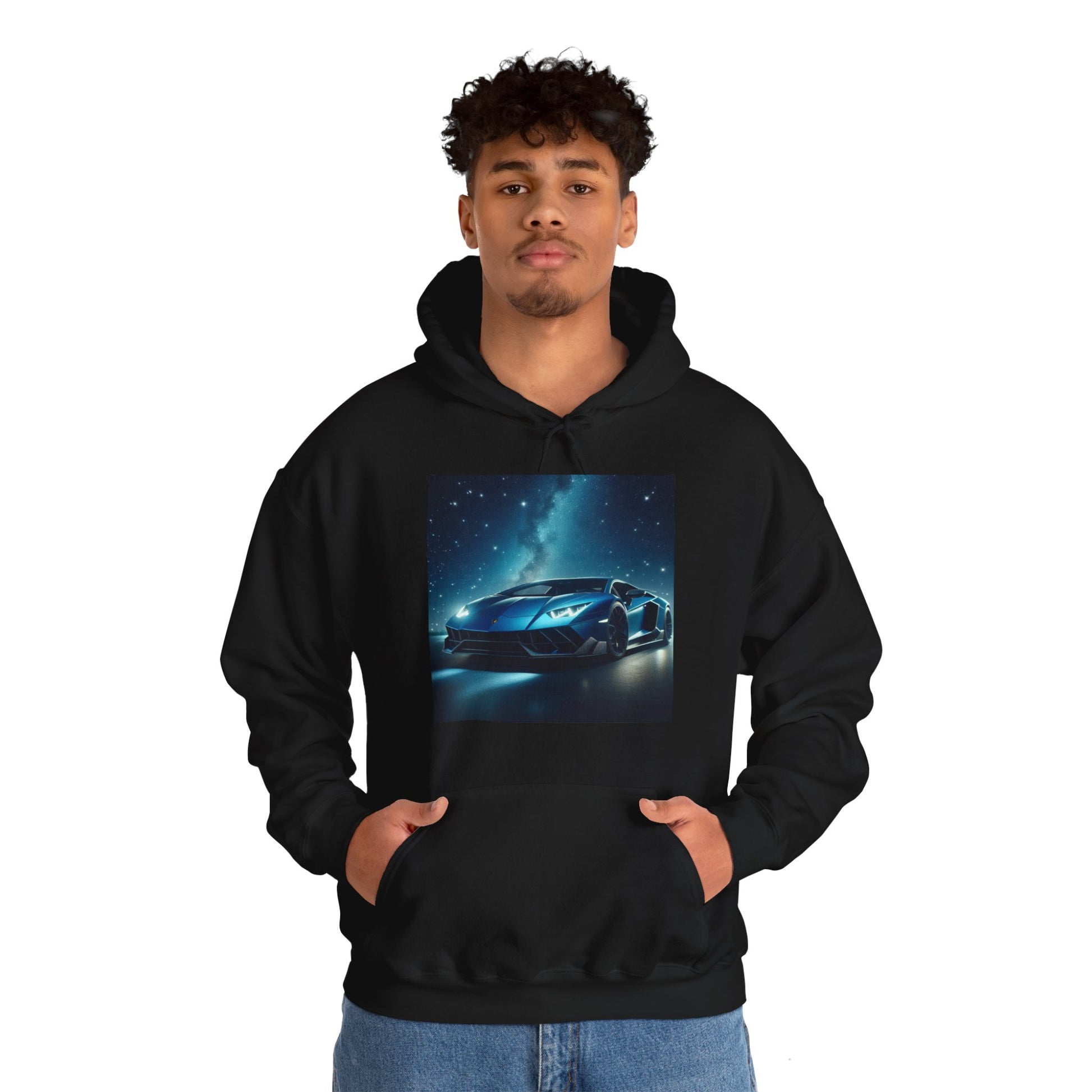 Blue Lamborghini Hoodie Hoodie Printify