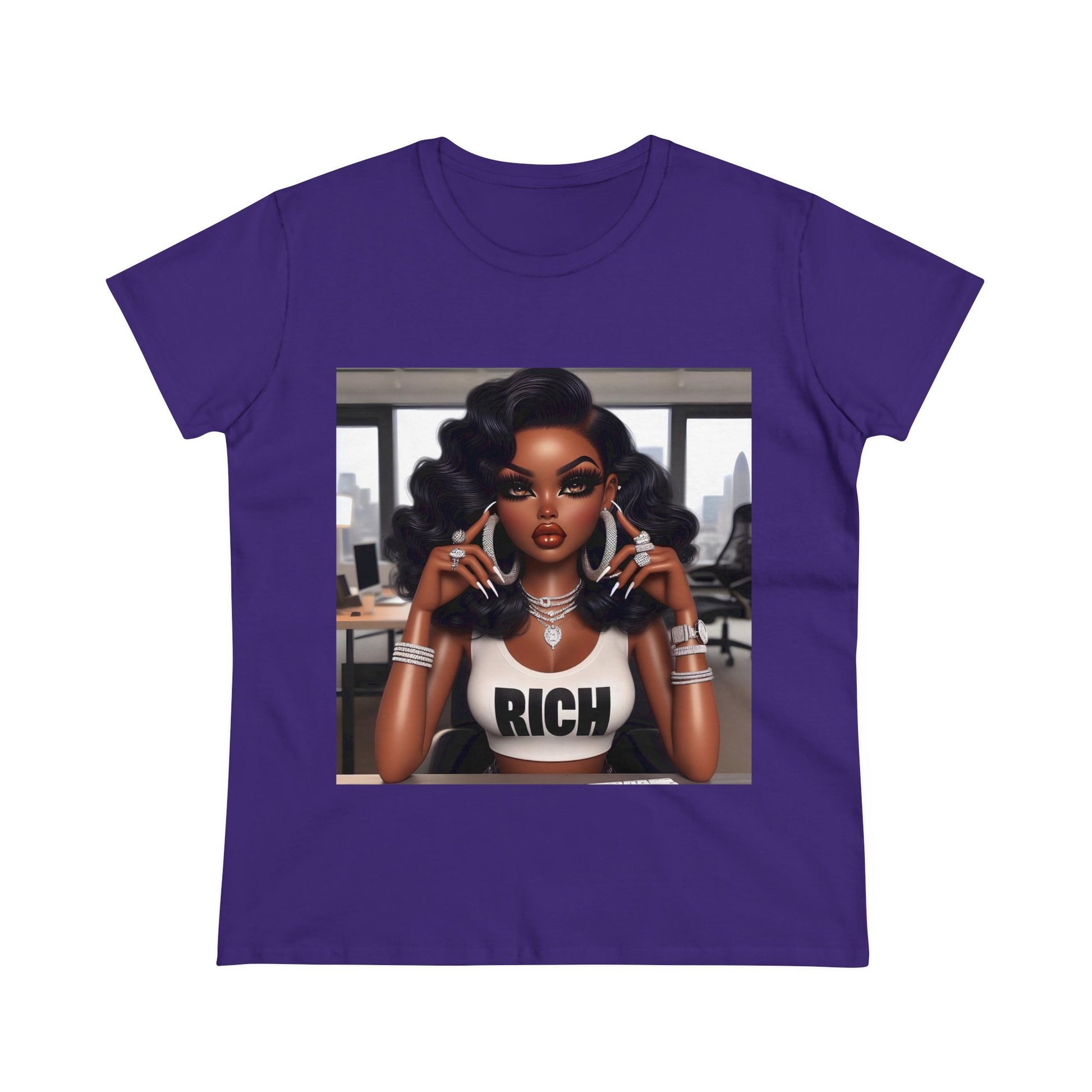 Rich Girl T-Shirt T-Shirt Printify Purple S