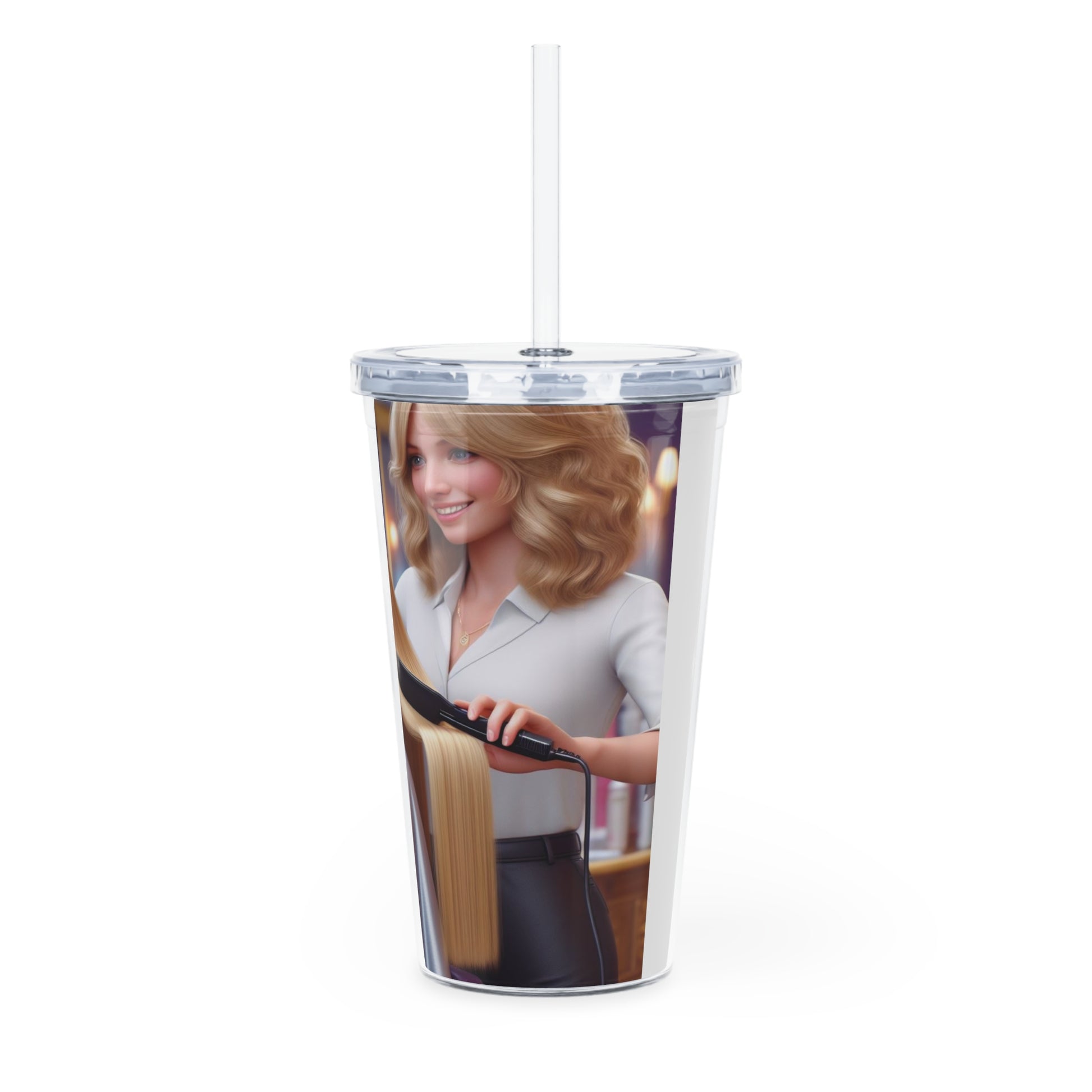 Hair Day Tumbler with Straw Mug Printify
