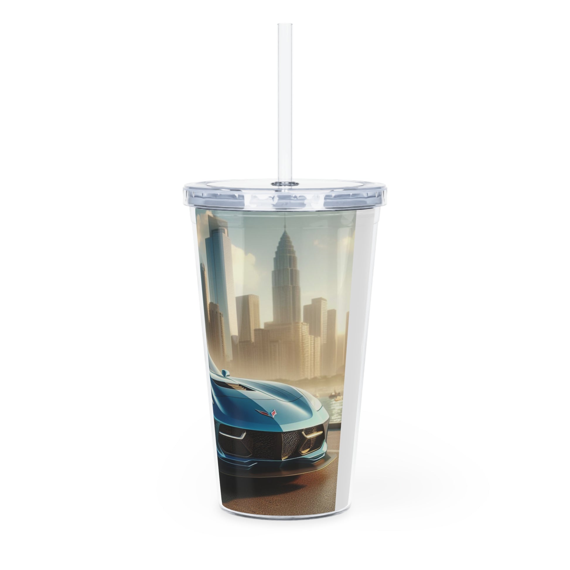 Blue Corvette Tumbler with Straw Mug Printify