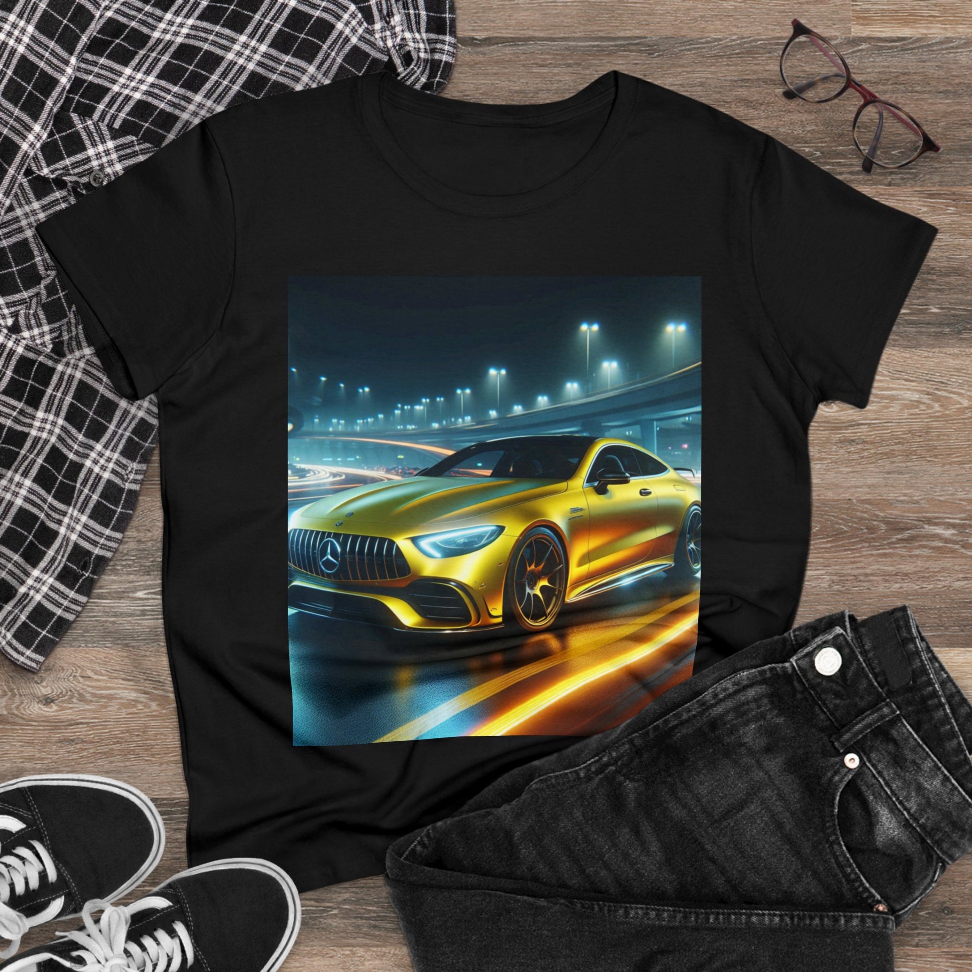 Yellow Mercedes T-Shirt T-Shirt Printify