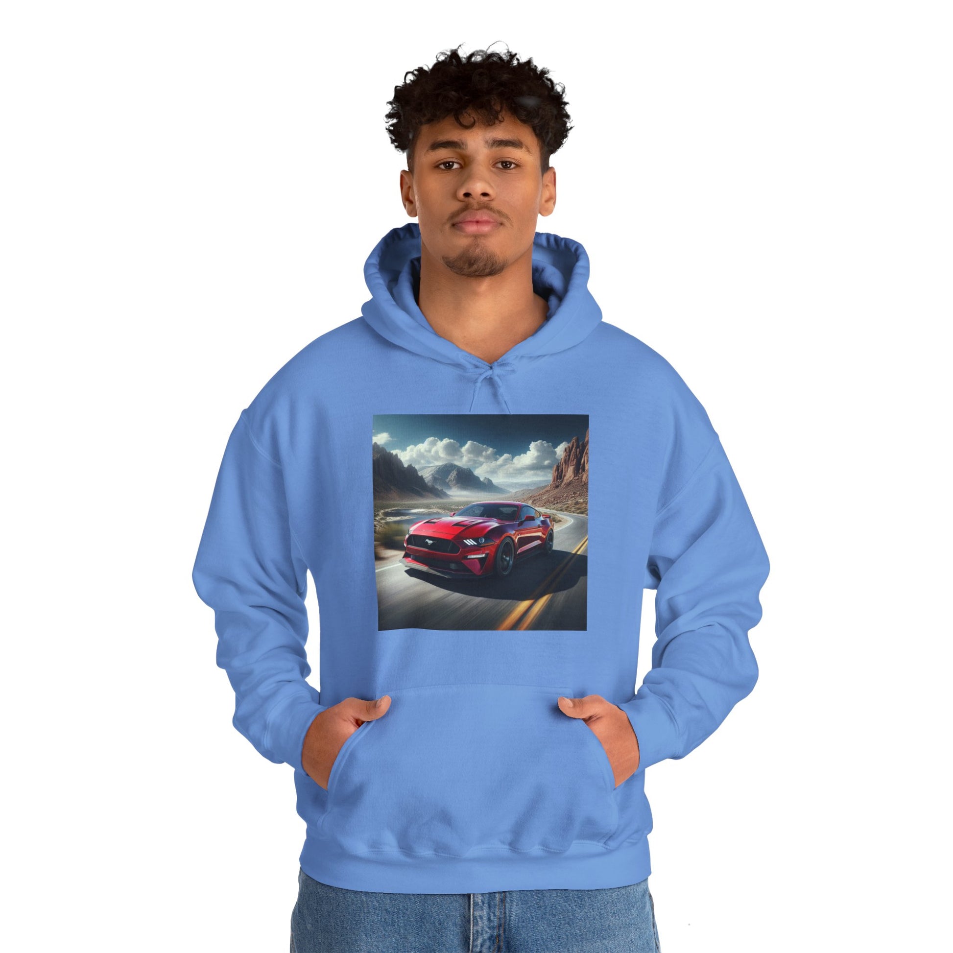 Red Mustang Hoodie Hoodie Printify