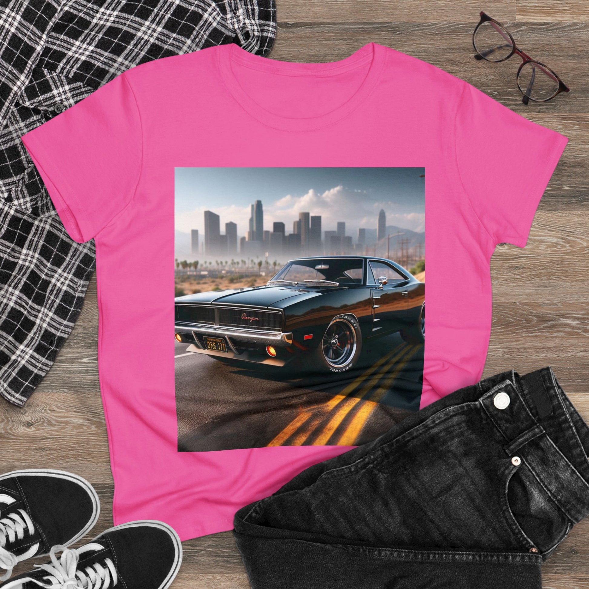 1970 Black Dodge Charge T-Shirt T-Shirt Printify