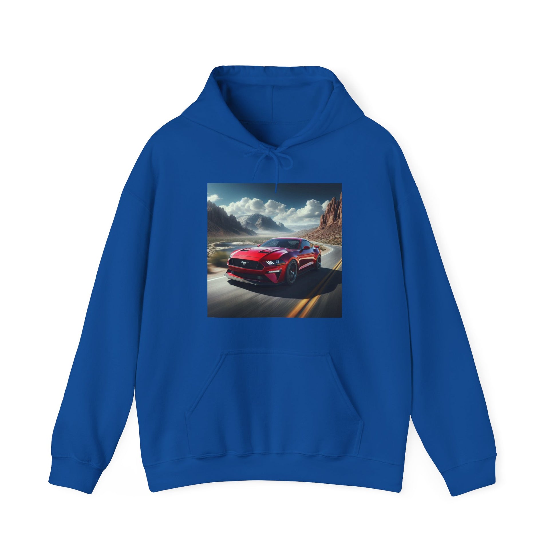 Red Mustang Hoodie Hoodie Printify Royal S