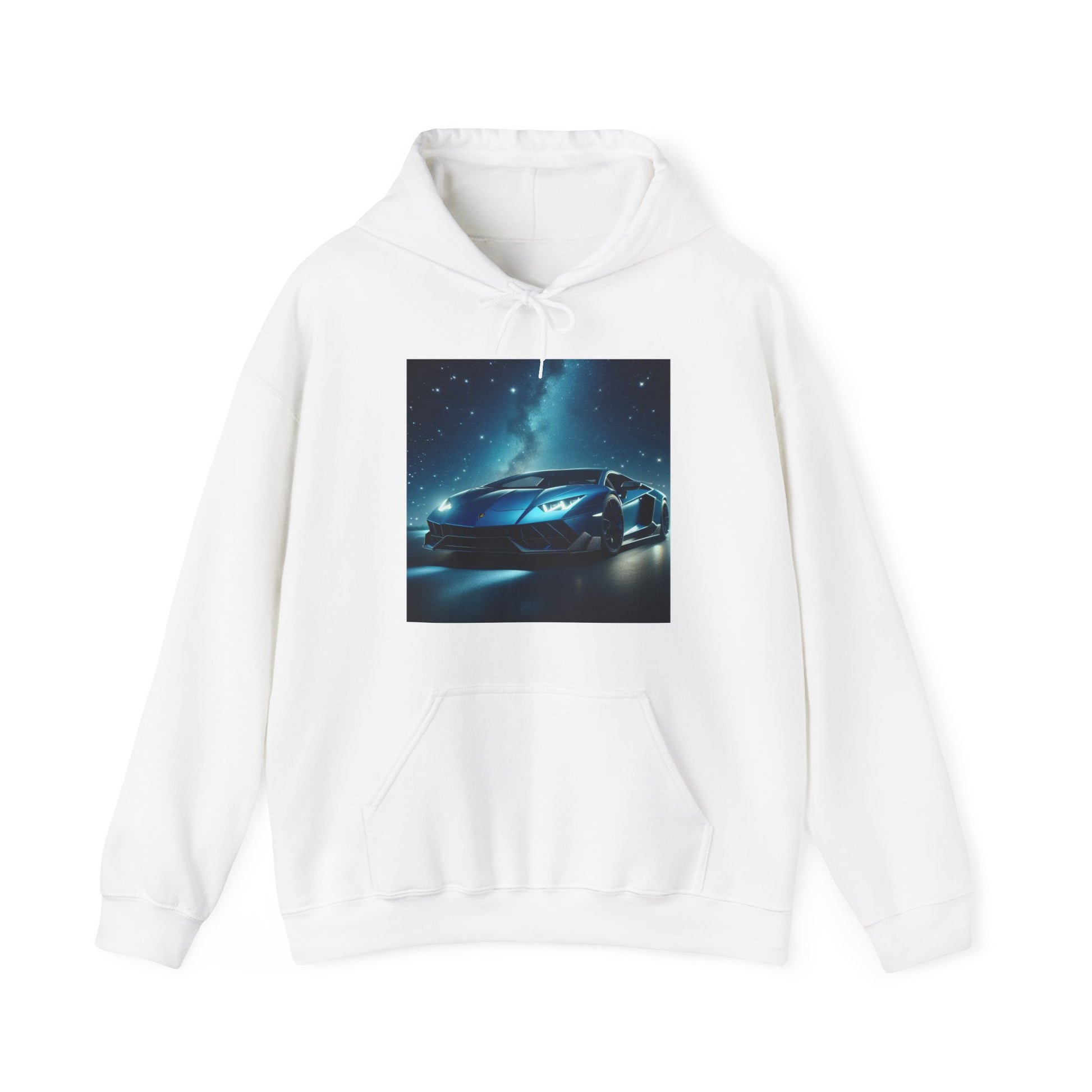 Blue Lamborghini Hoodie Hoodie Printify White S
