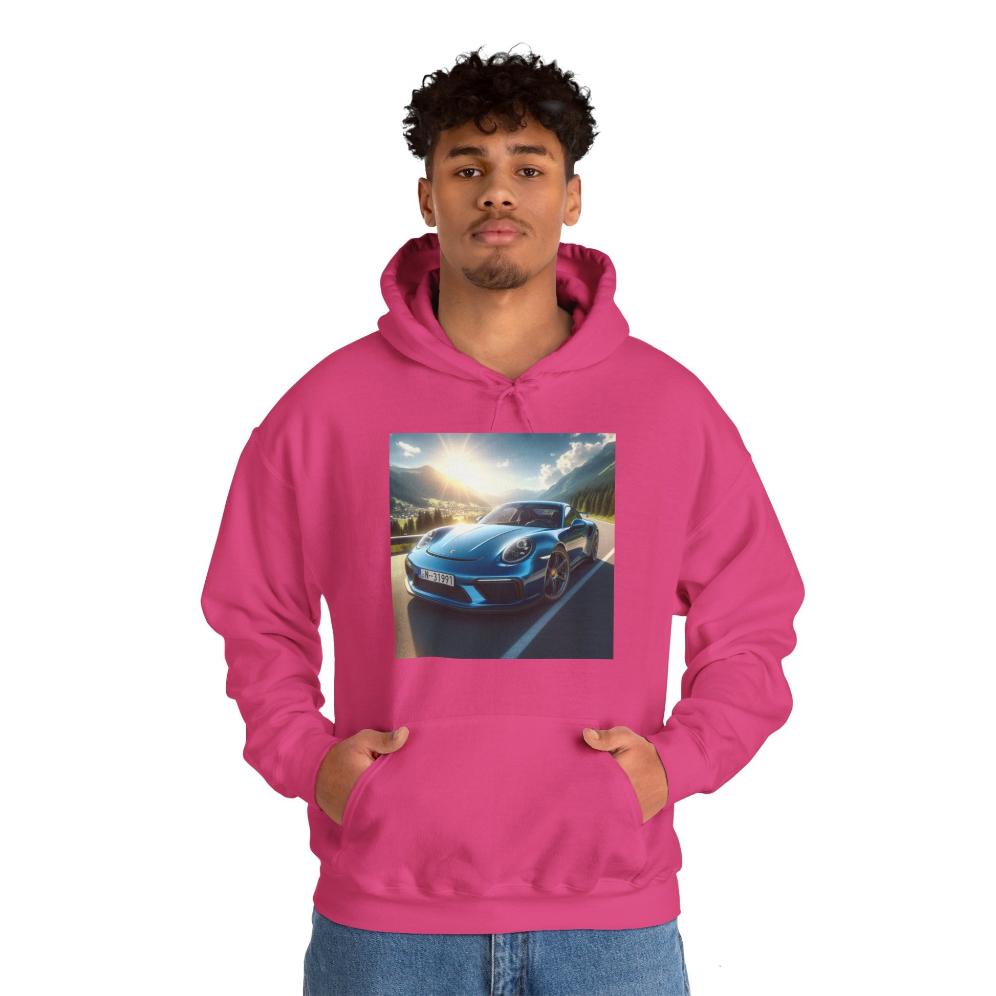 Blue Porsche Hoodie Hoodie Printify