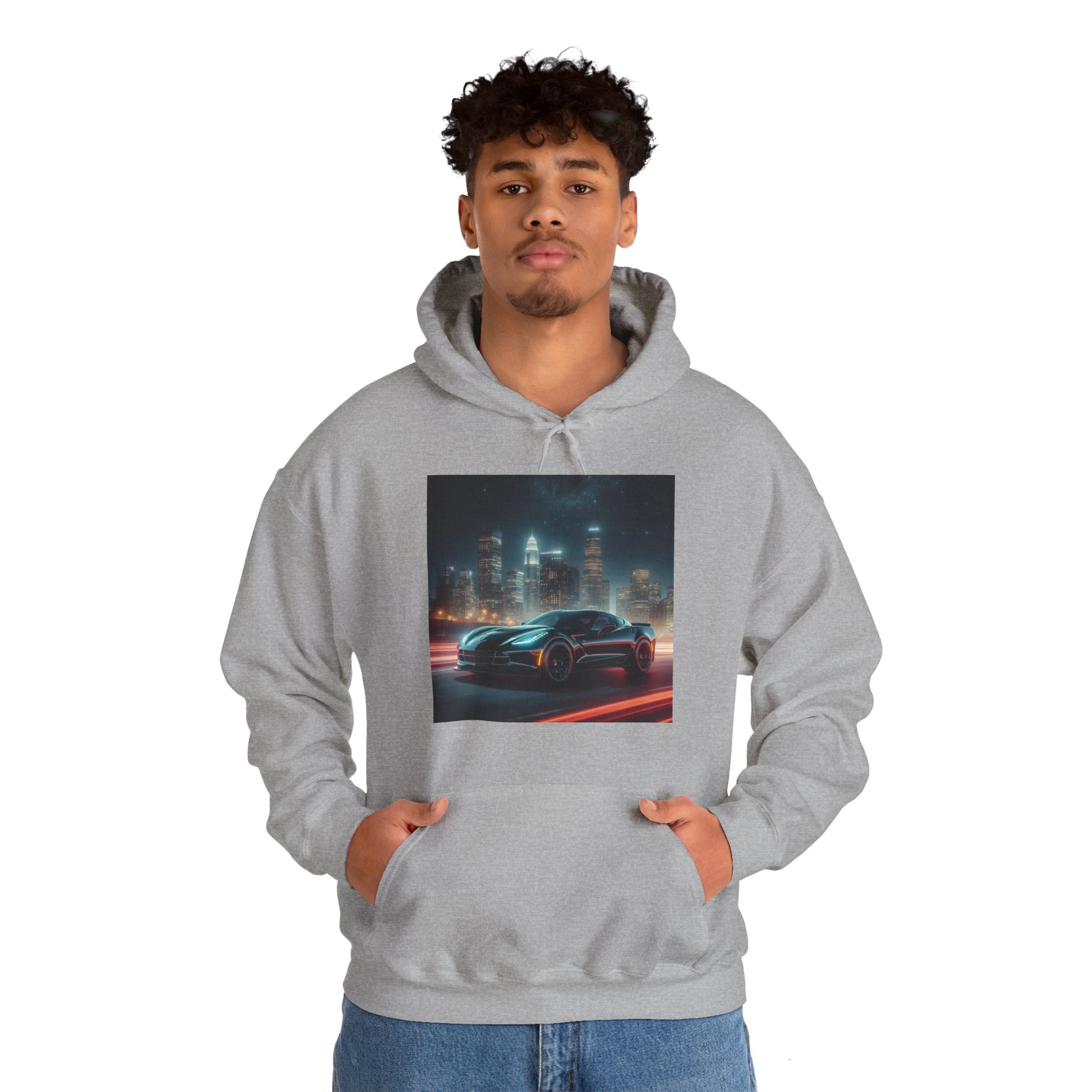 Black Corvette Hoodie Hoodie Printify