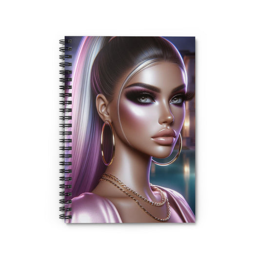 Pink at Night Spiral Notebook Paper products Printify One Size