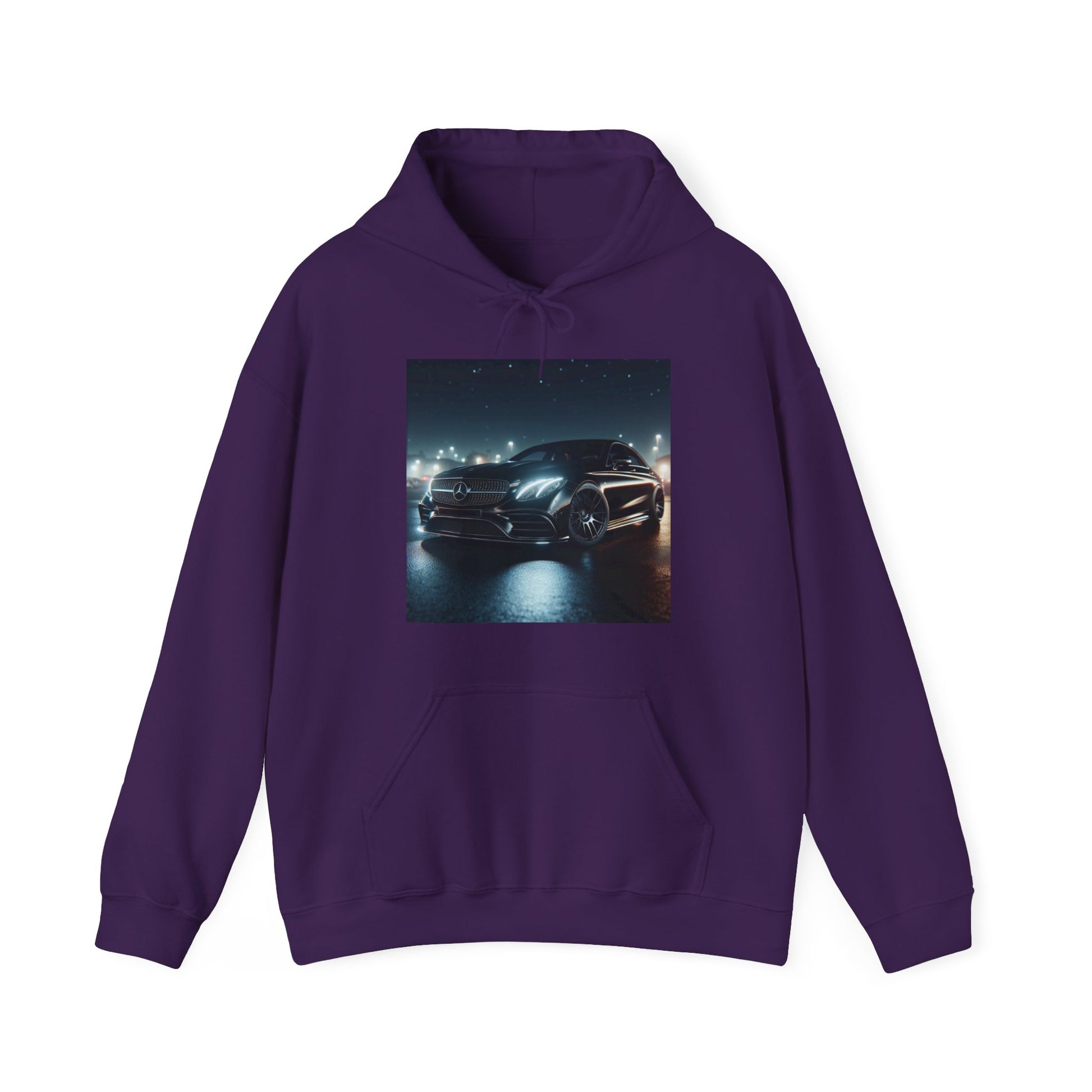 Black Mercedes Hoodie Hoodie Printify Purple S