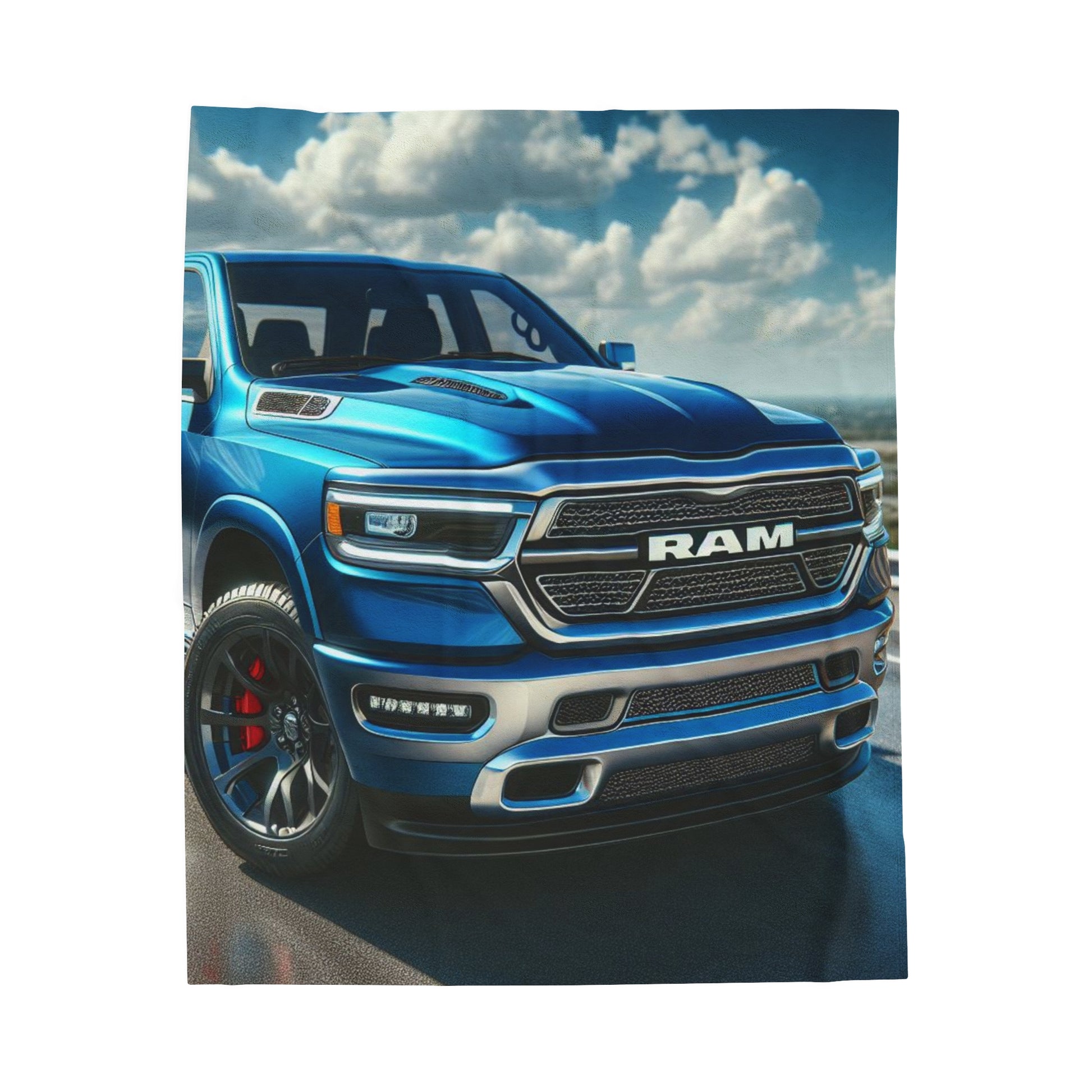 Blue Dodge RAM Plush Blanket All Over Prints Printify 50" × 60"