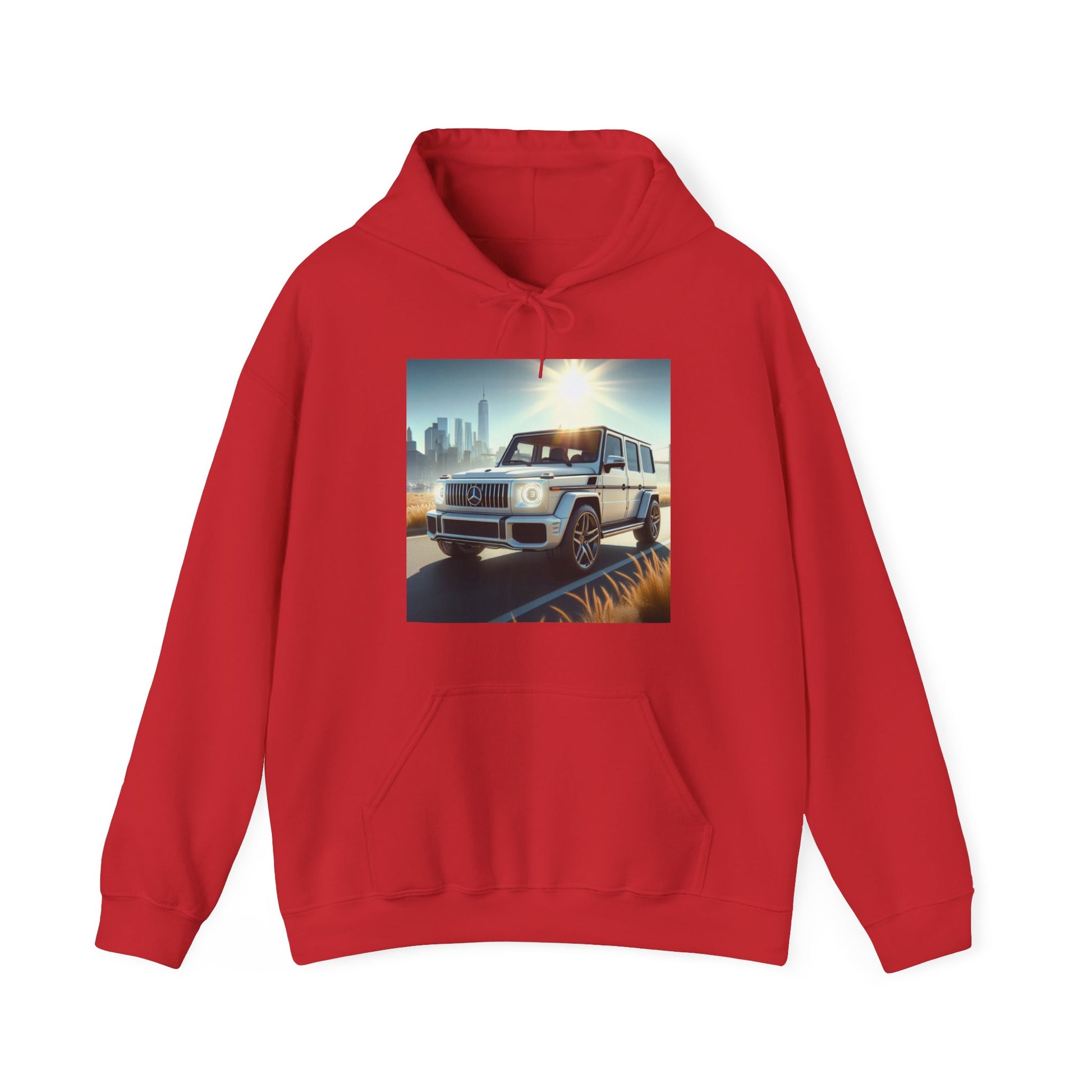 White G-Wagon Hoodie Hoodie Printify Red S