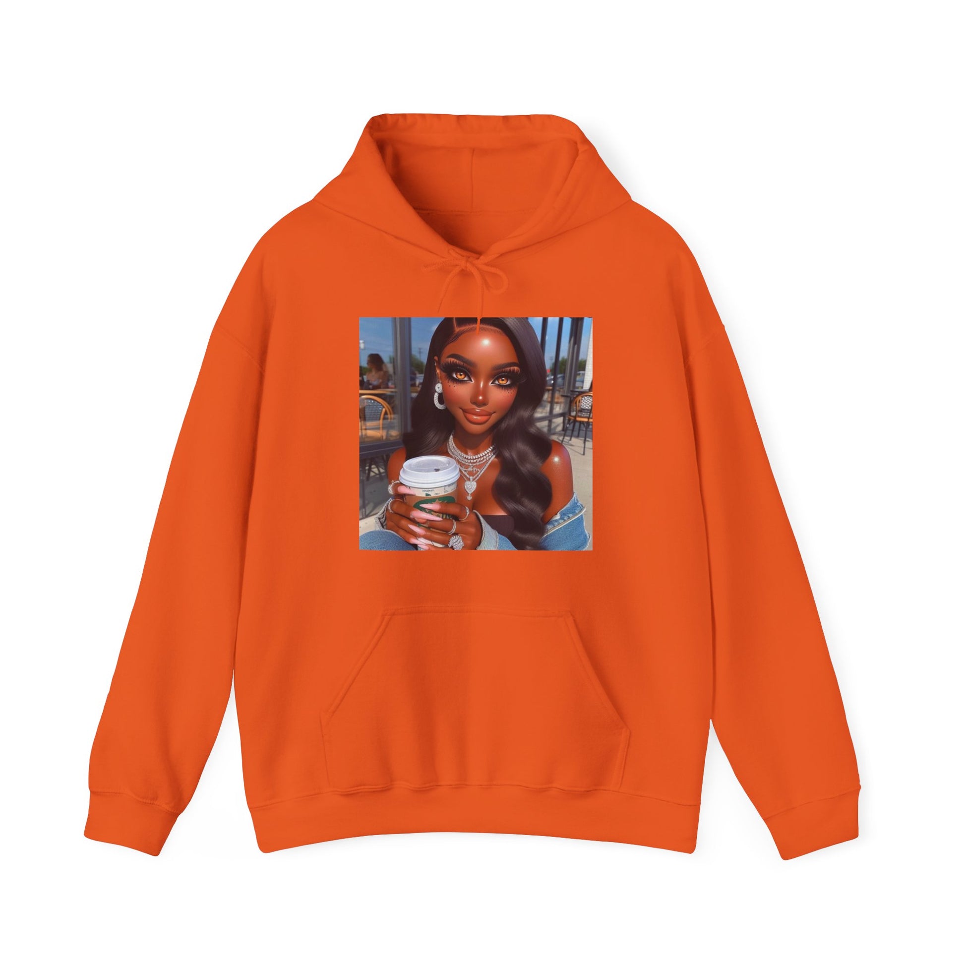 Coffee Beauty Hoodie Hoodie Printify Orange S