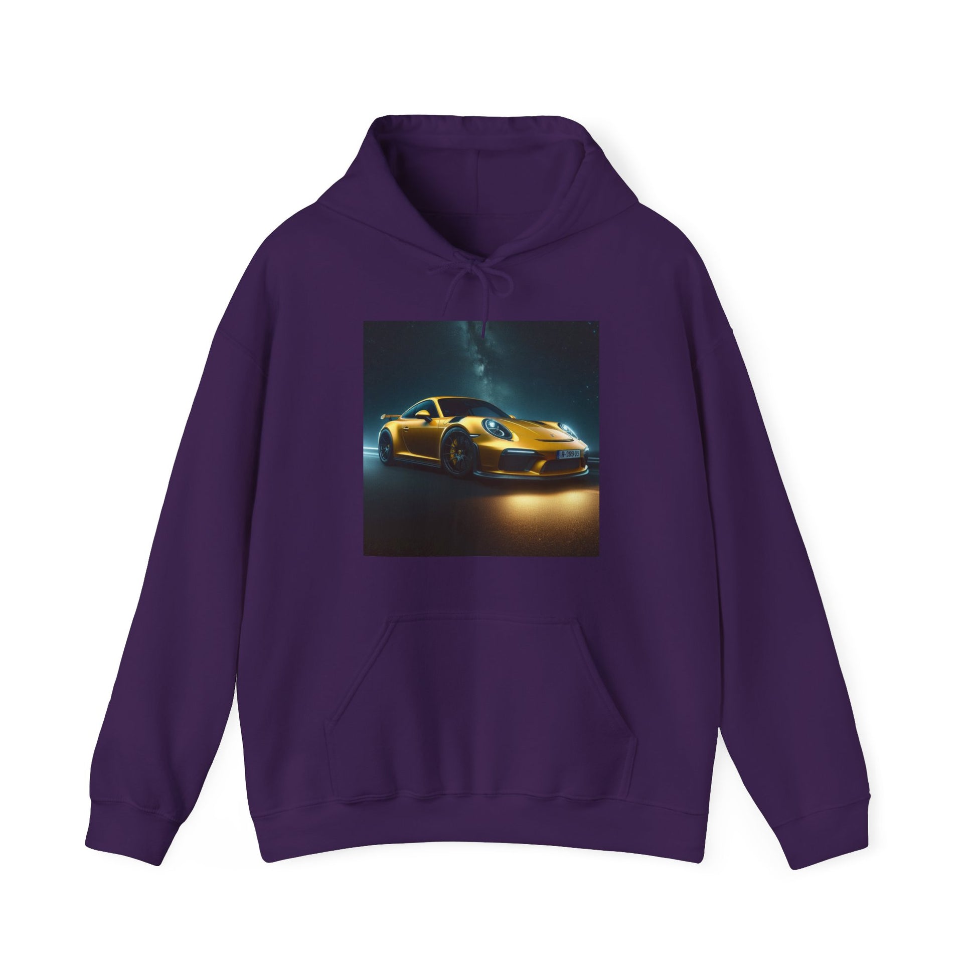 Yellow Porsche Hoodie Hoodie Printify Purple S
