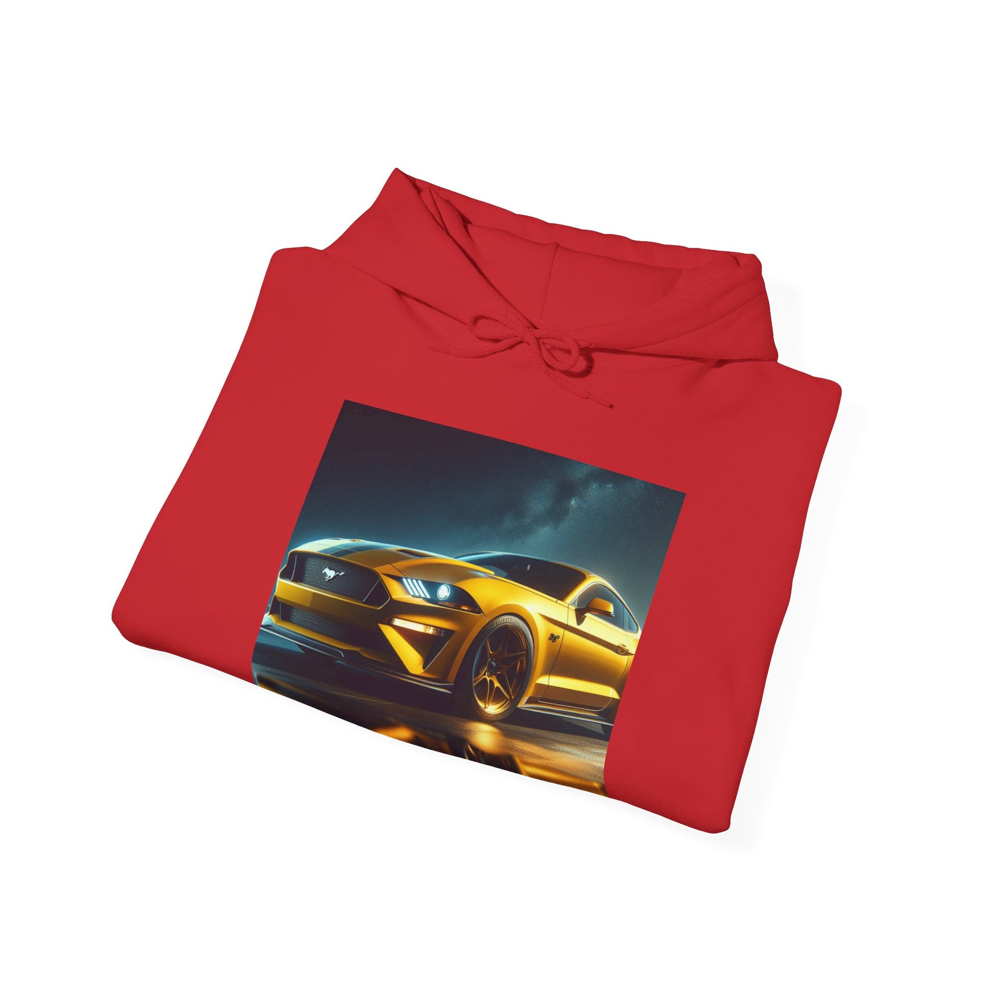 Yellow Mustang Hoodie Hoodie Printify